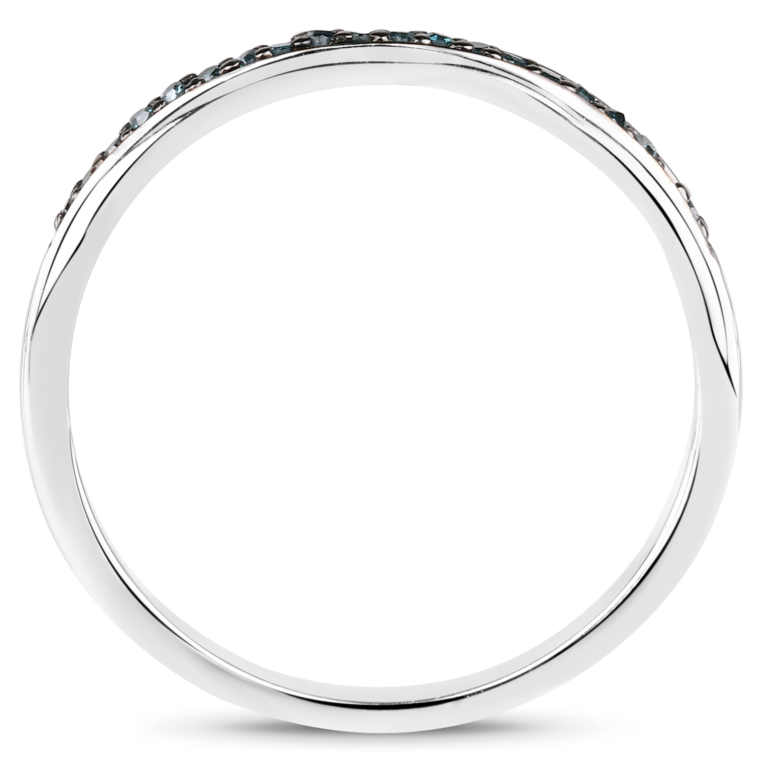 0.08 Carat Genuine Blue Diamond .925 Sterling Silver Ring