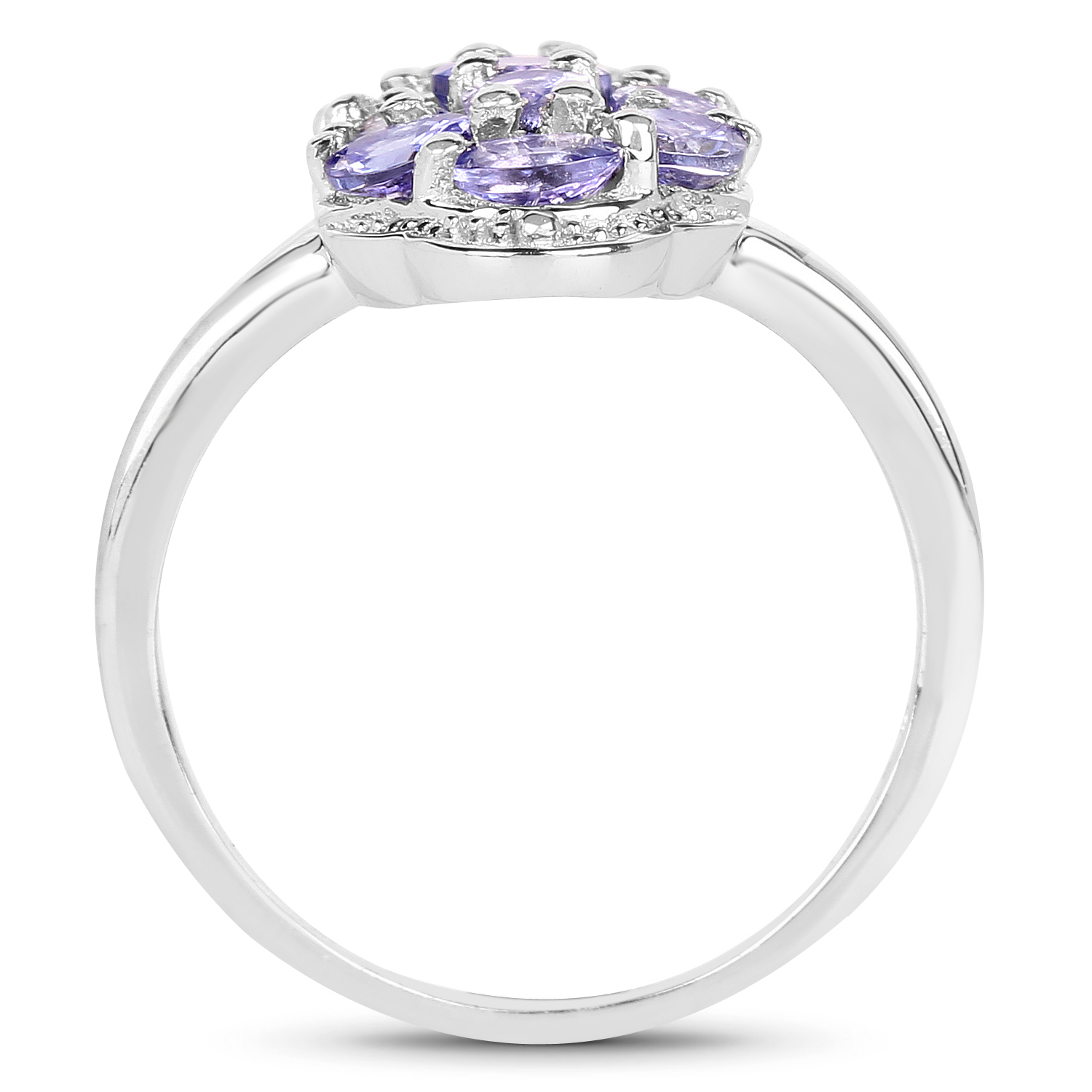 1.93 Carat Genuine Tanzanite .925 Sterling Silver Ring