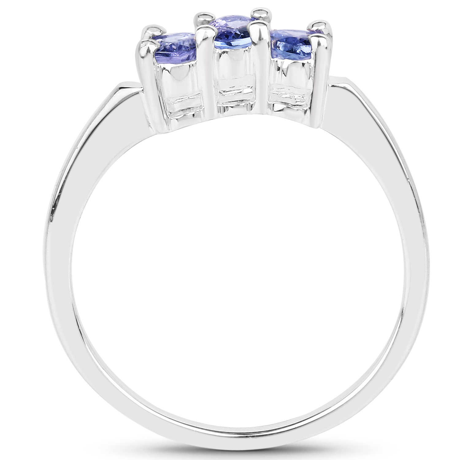 0.51 Carat Genuine Tanzanite .925 Sterling Silver Ring