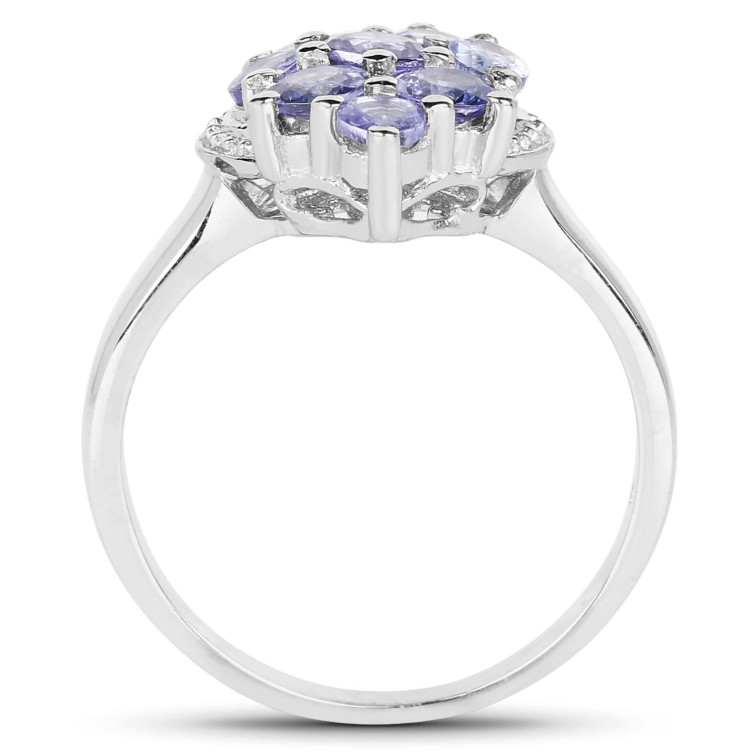 1.55 Carat Genuine Tanzanite .925 Sterling Silver Ring