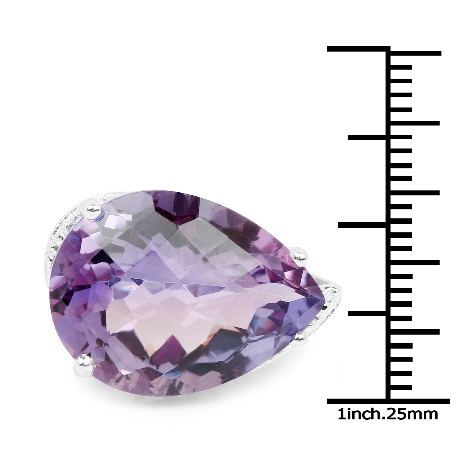 14.40 Carat Genuine Amethyst .925 Sterling Silver Ring