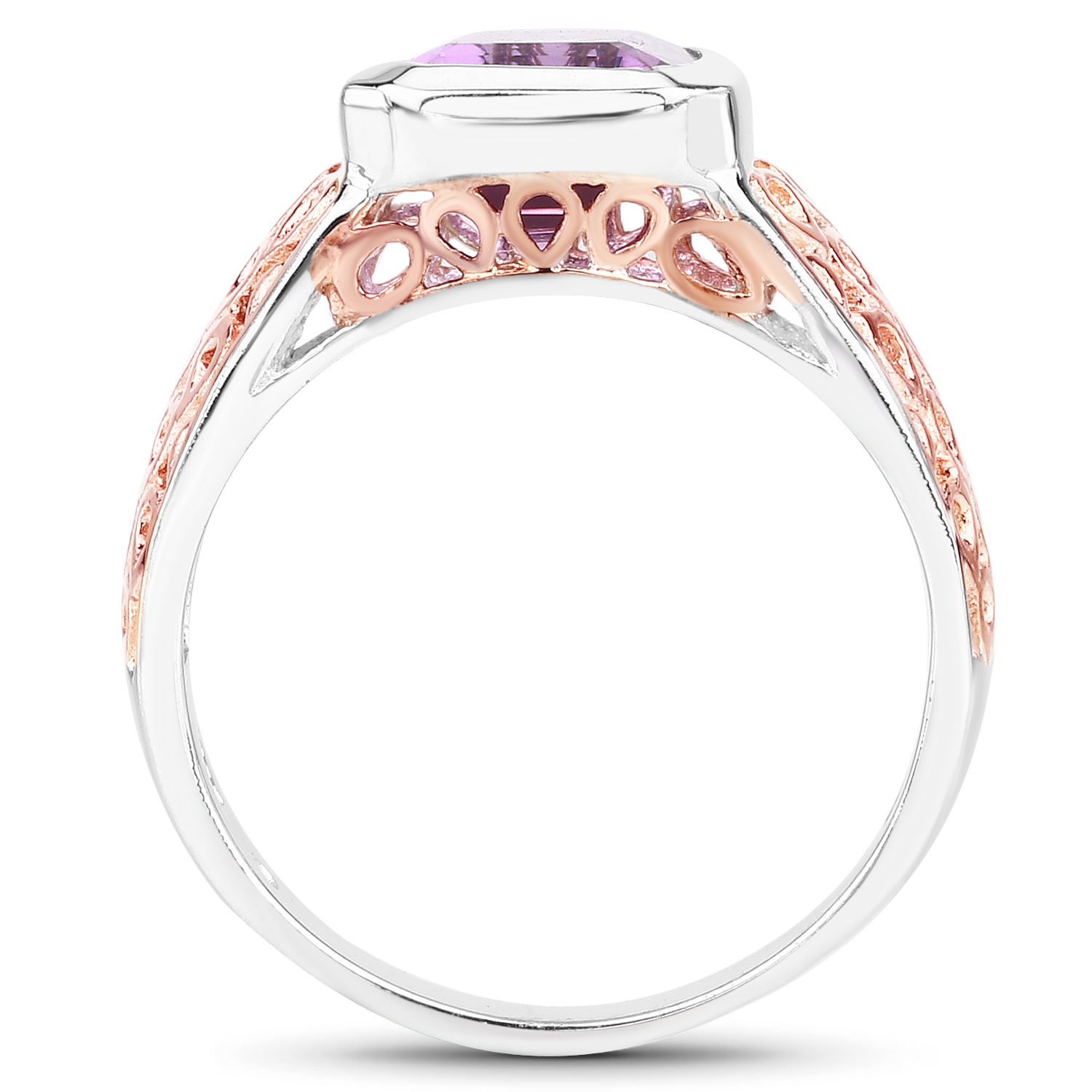 3.25 Carat Genuine Amethyst .925 Sterling Silver Ring