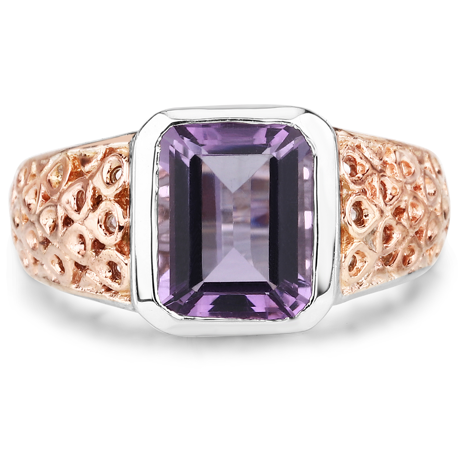 3.25 Carat Genuine Amethyst .925 Sterling Silver Ring