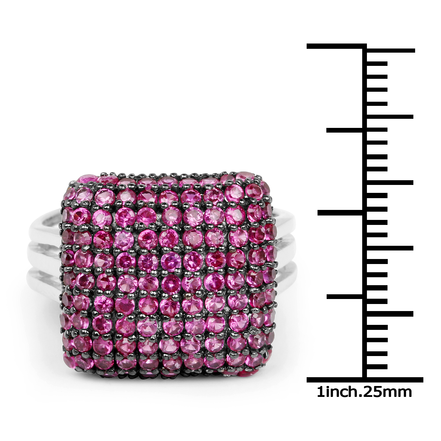 3.94 Carat Created Ruby .925 Sterling Silver Ring