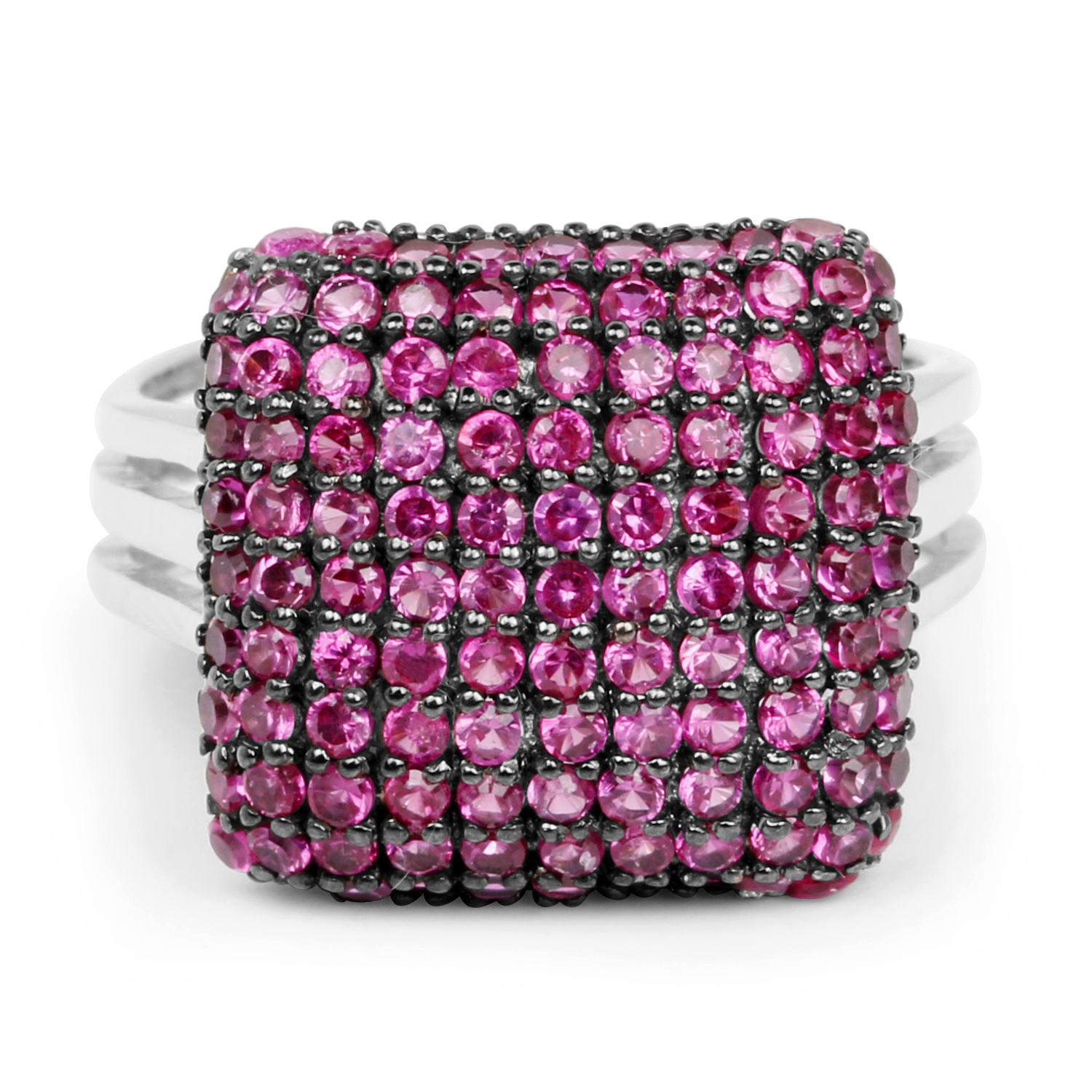 3.94 Carat Created Ruby .925 Sterling Silver Ring