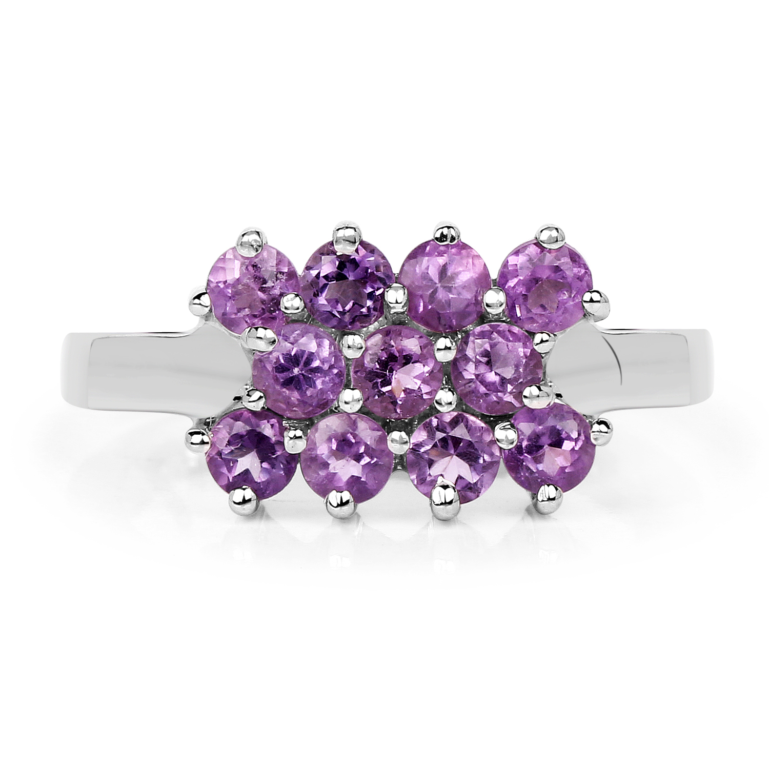 1.10 Carat Genuine Amethyst .925 Sterling Silver Ring