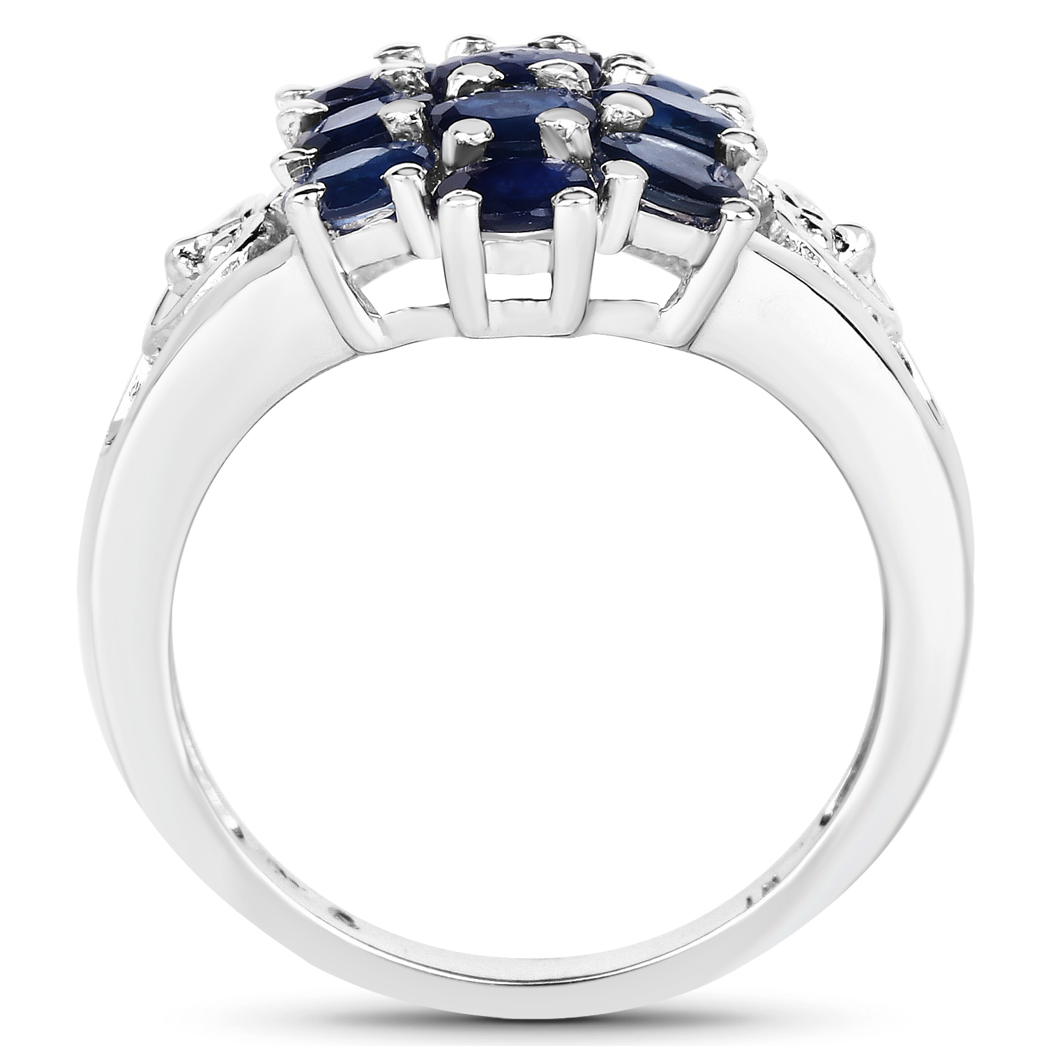 2.86 Carat Genuine Blue Sapphire .925 Sterling Silver Ring