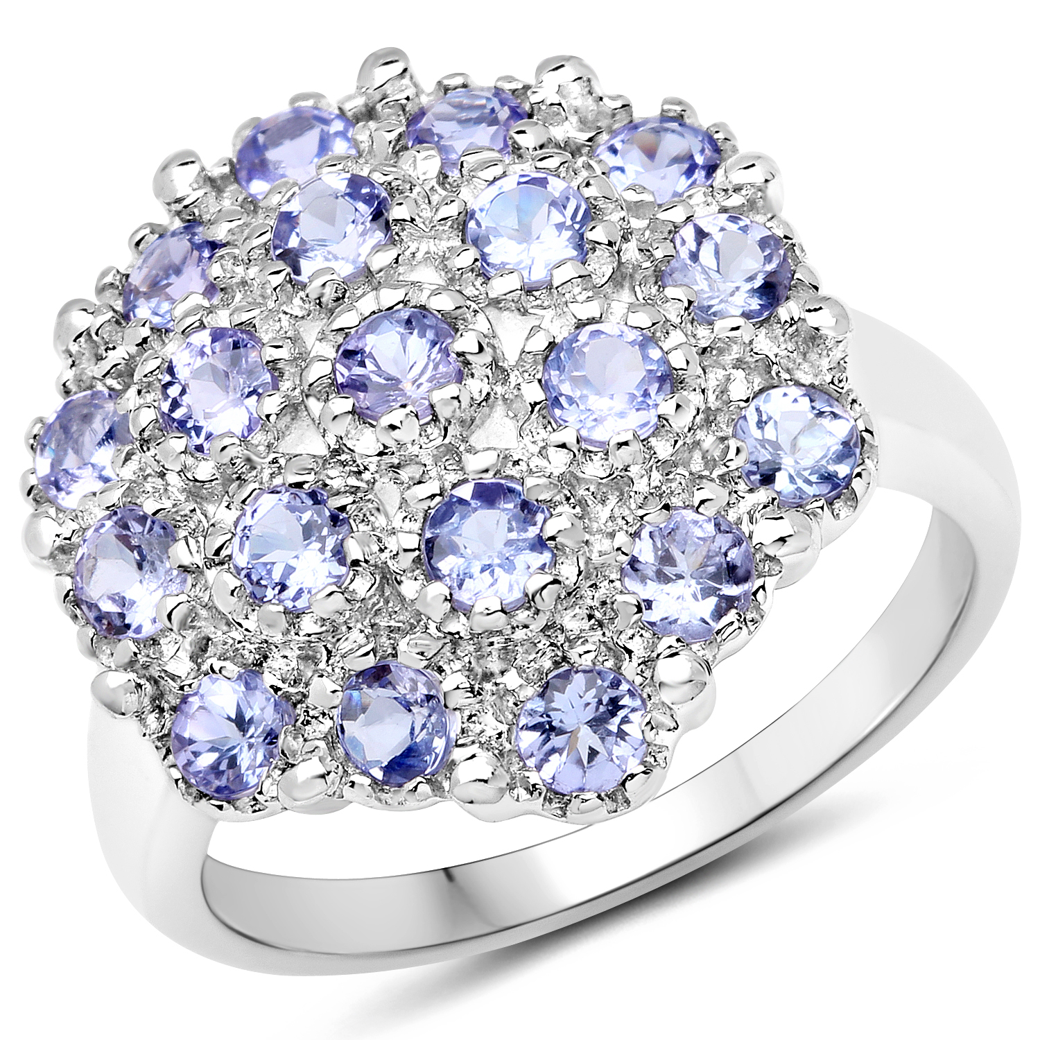 1.33 Carat Genuine Tanzanite .925 Sterling Silver Ring