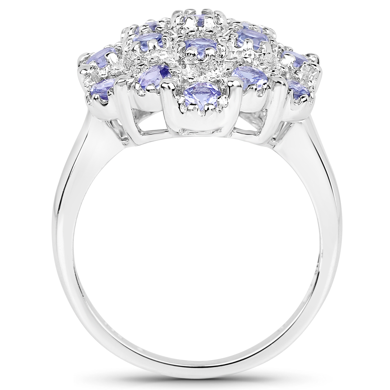 1.33 Carat Genuine Tanzanite .925 Sterling Silver Ring