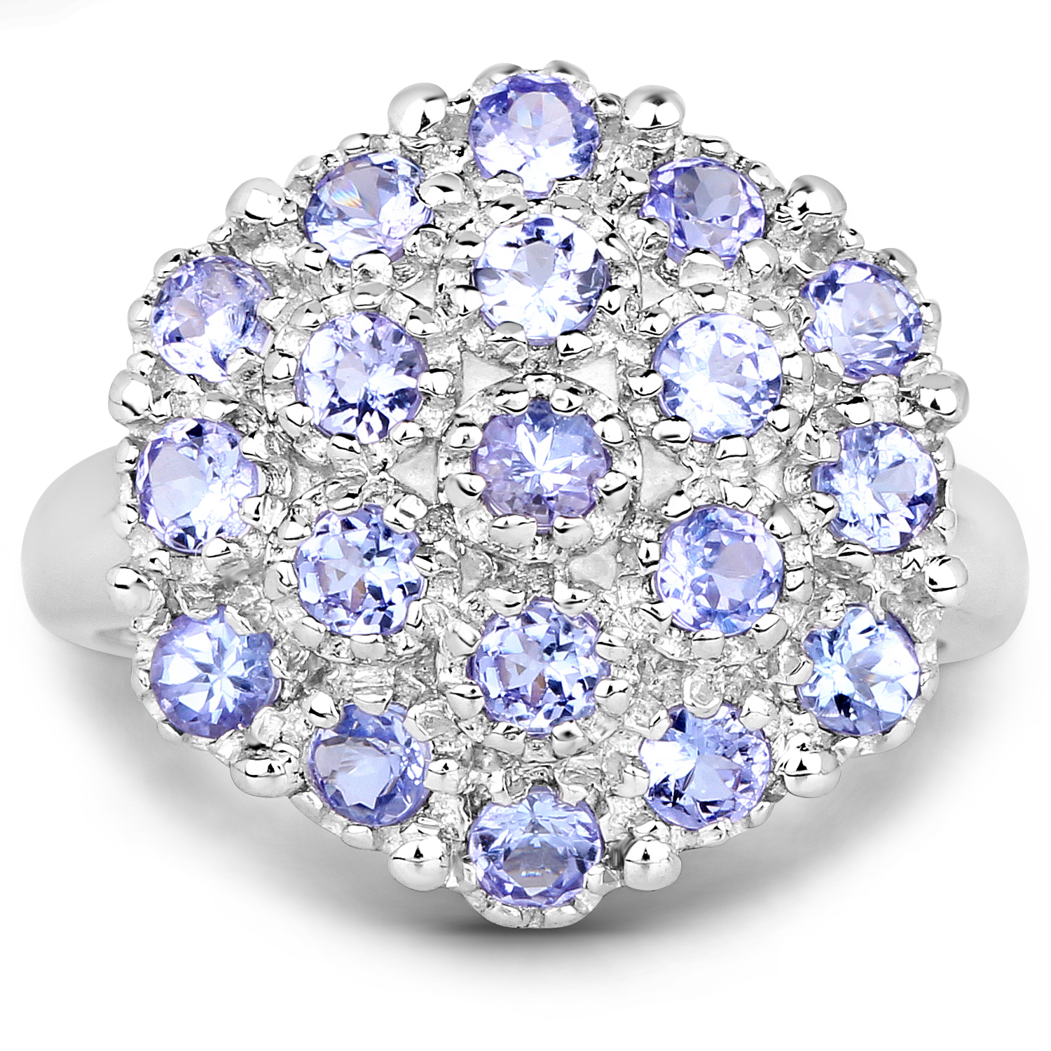 1.33 Carat Genuine Tanzanite .925 Sterling Silver Ring