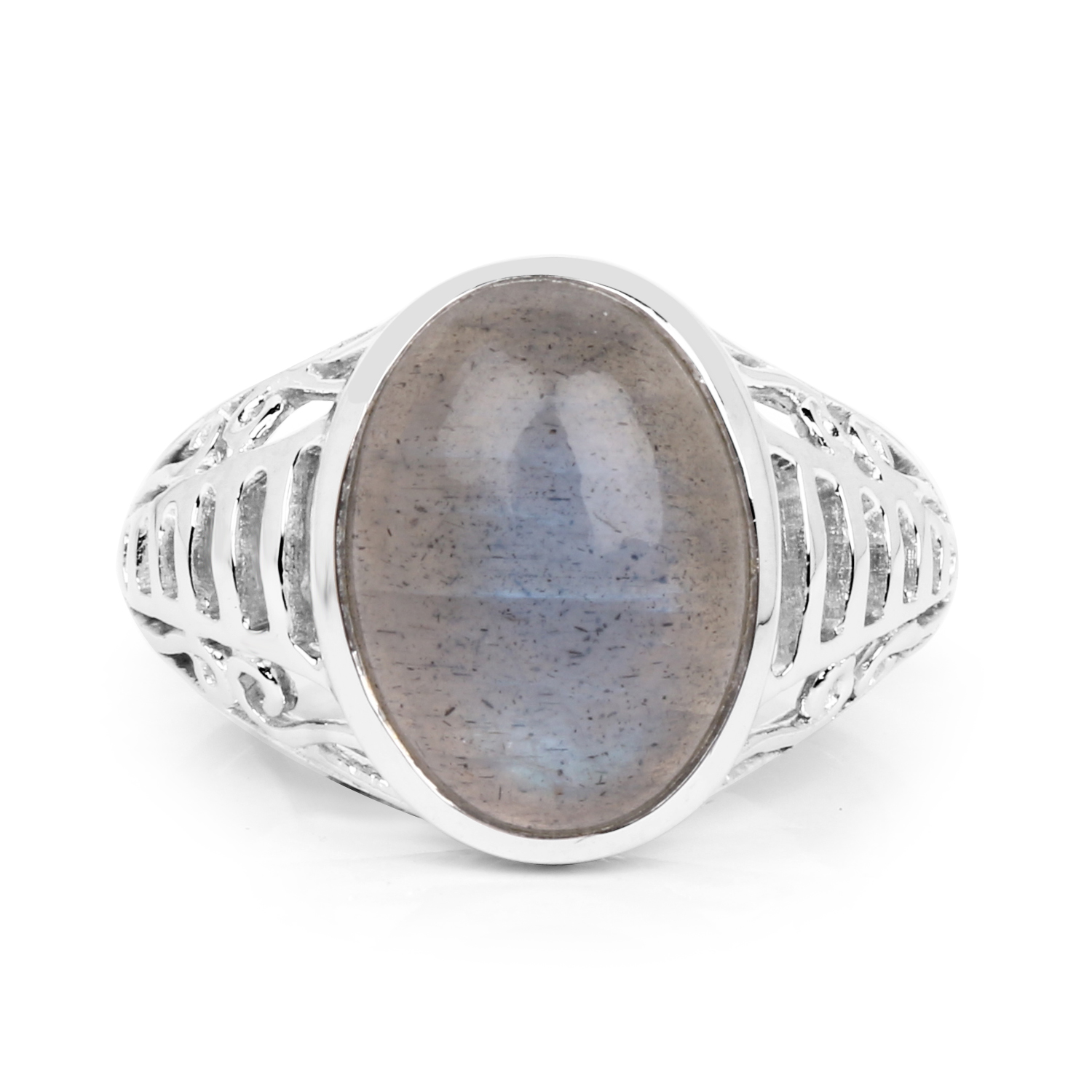 5.84 Carat Genuine Labradorite .925 Sterling Silver Ring