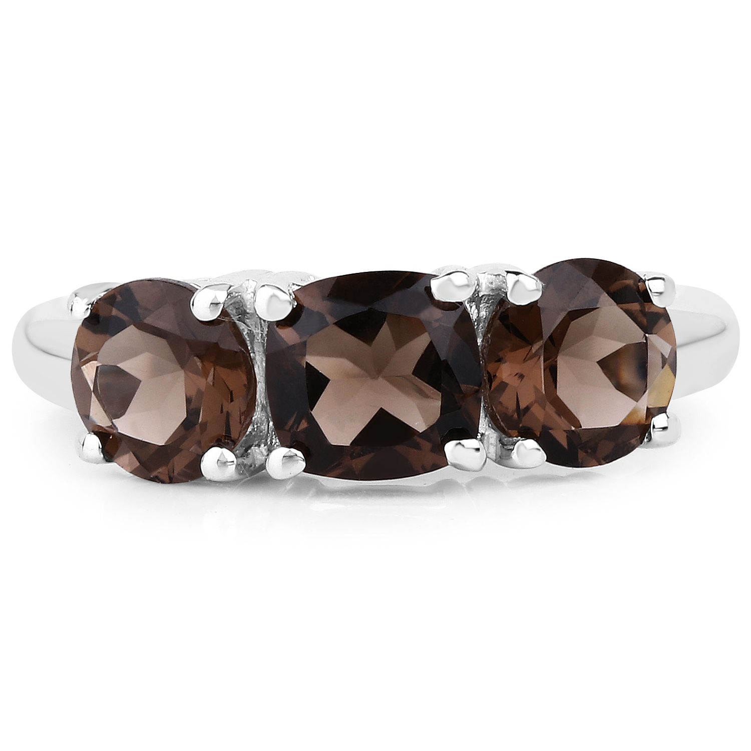 2.39 Carat Genuine Smoky Quartz .925 Sterling Silver Ring