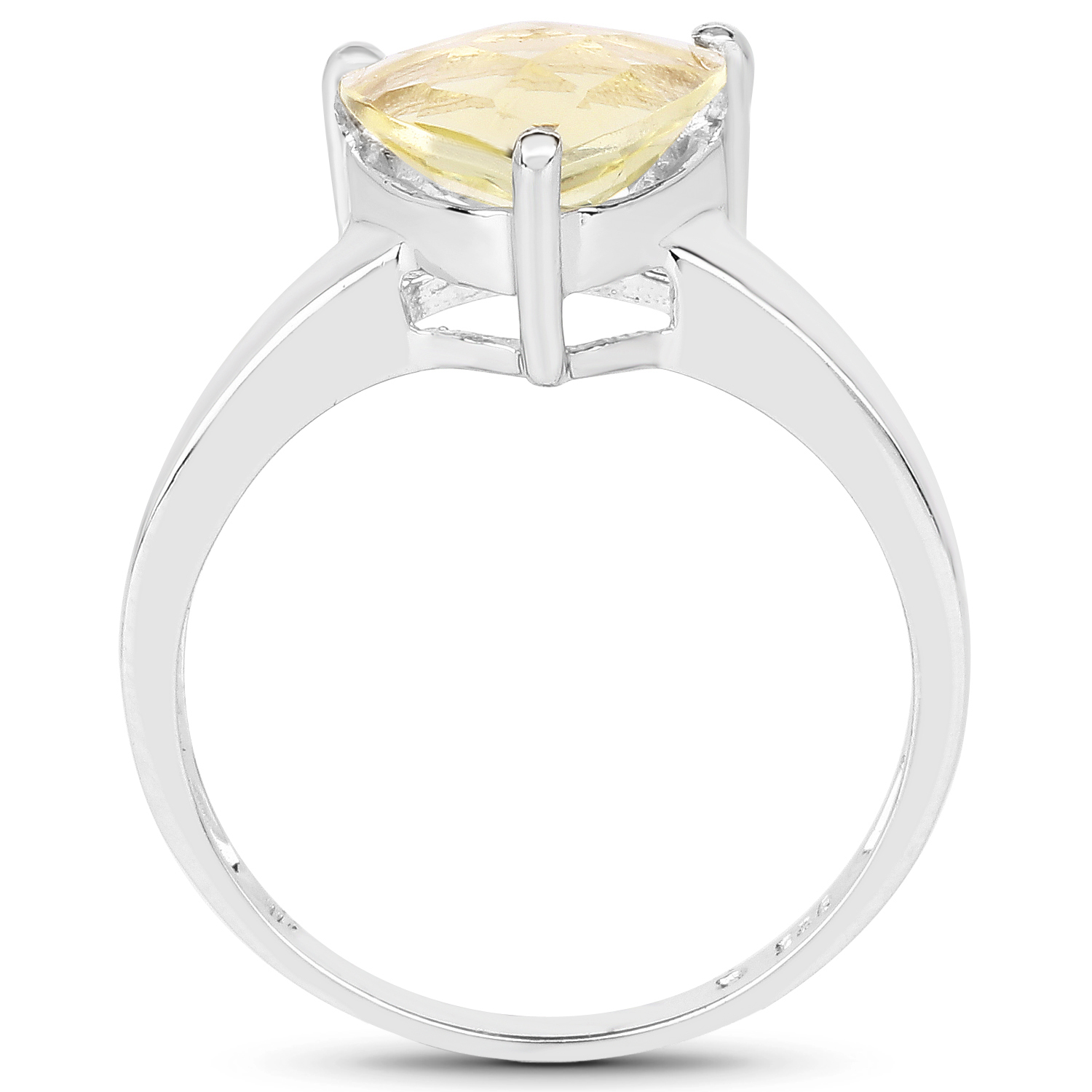 2.25 Carat Genuine Lemon Quartz .925 Sterling Silver Ring