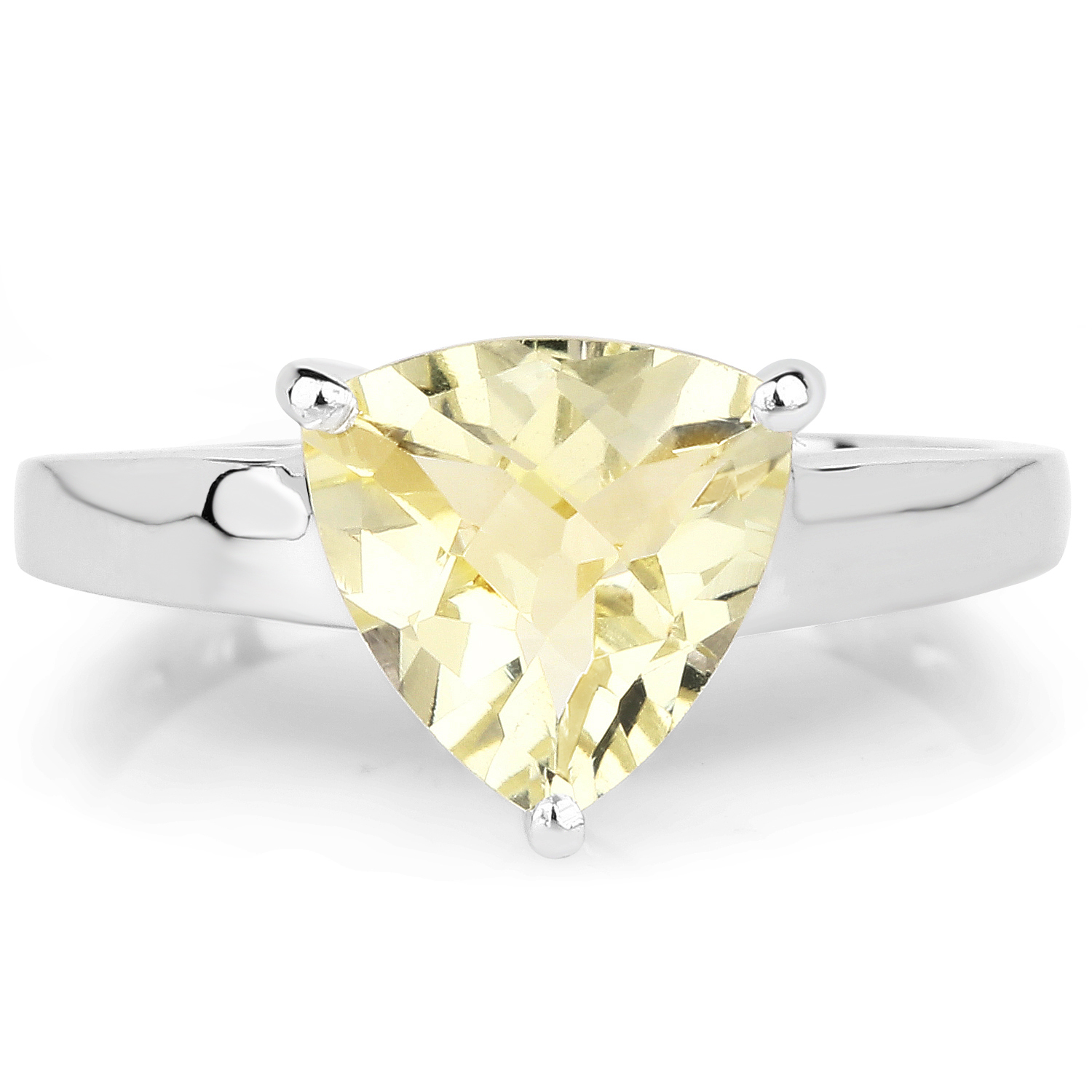 2.25 Carat Genuine Lemon Quartz .925 Sterling Silver Ring