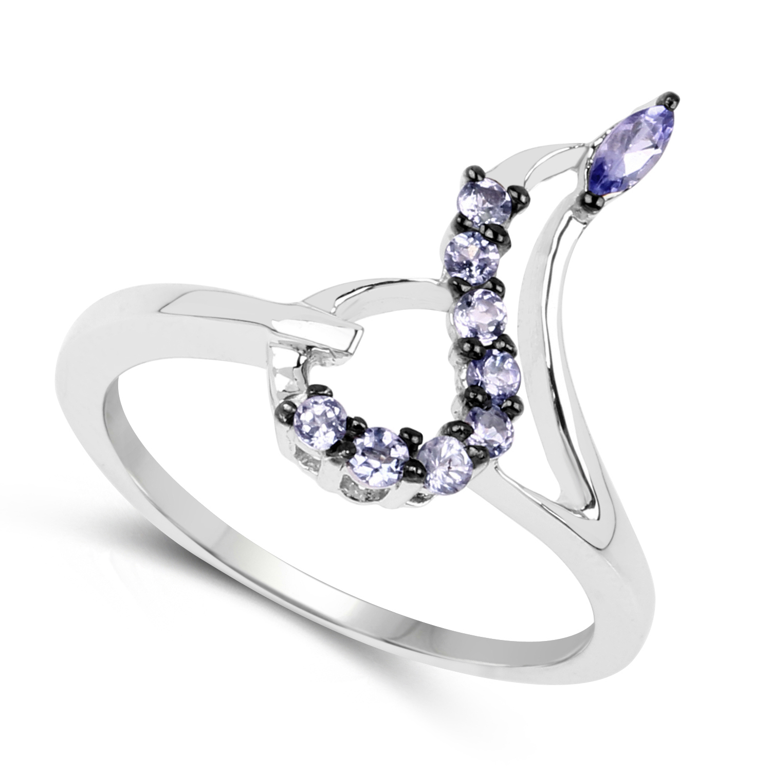 0.32 Carat Genuine Tanzanite .925 Sterling Silver Ring