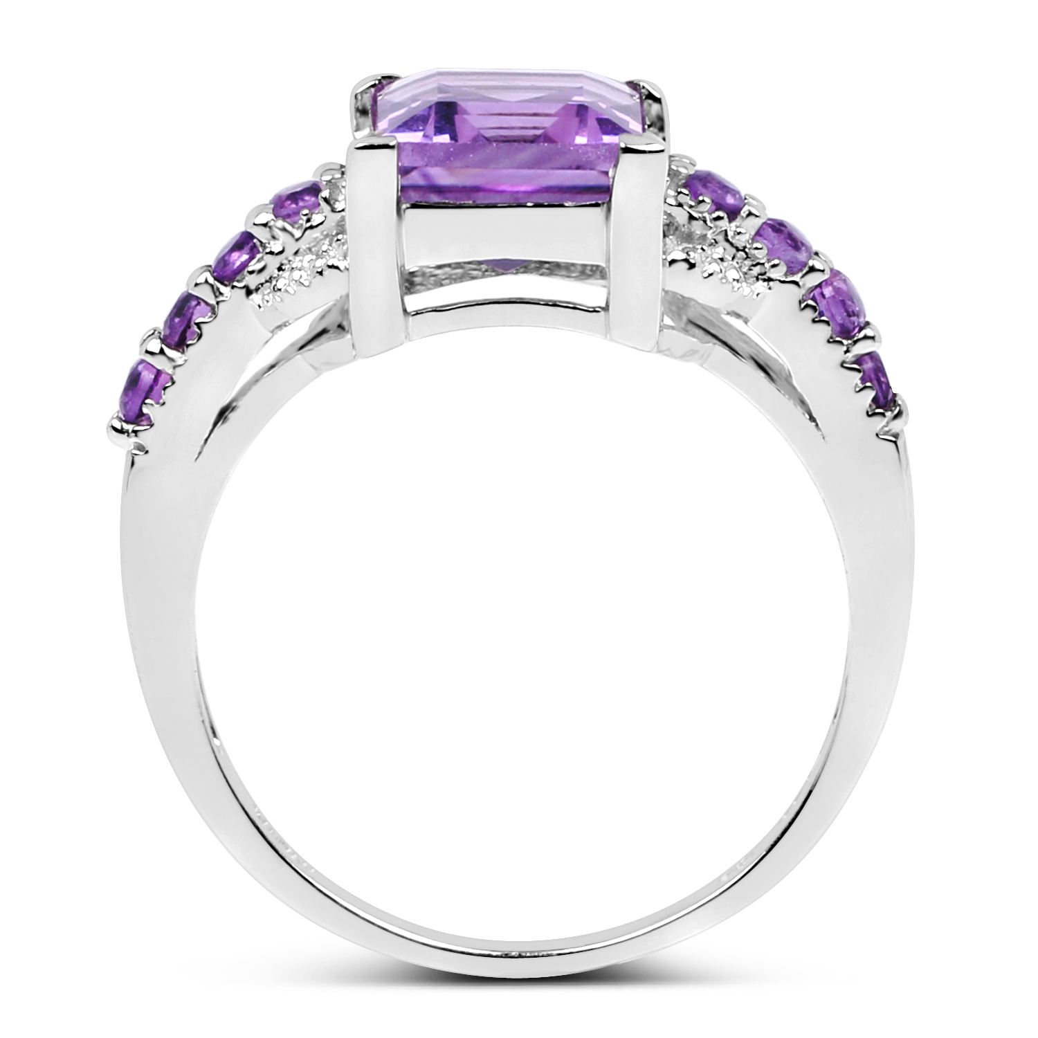 2.40 Carat Genuine Amethyst .925 Sterling Silver Ring