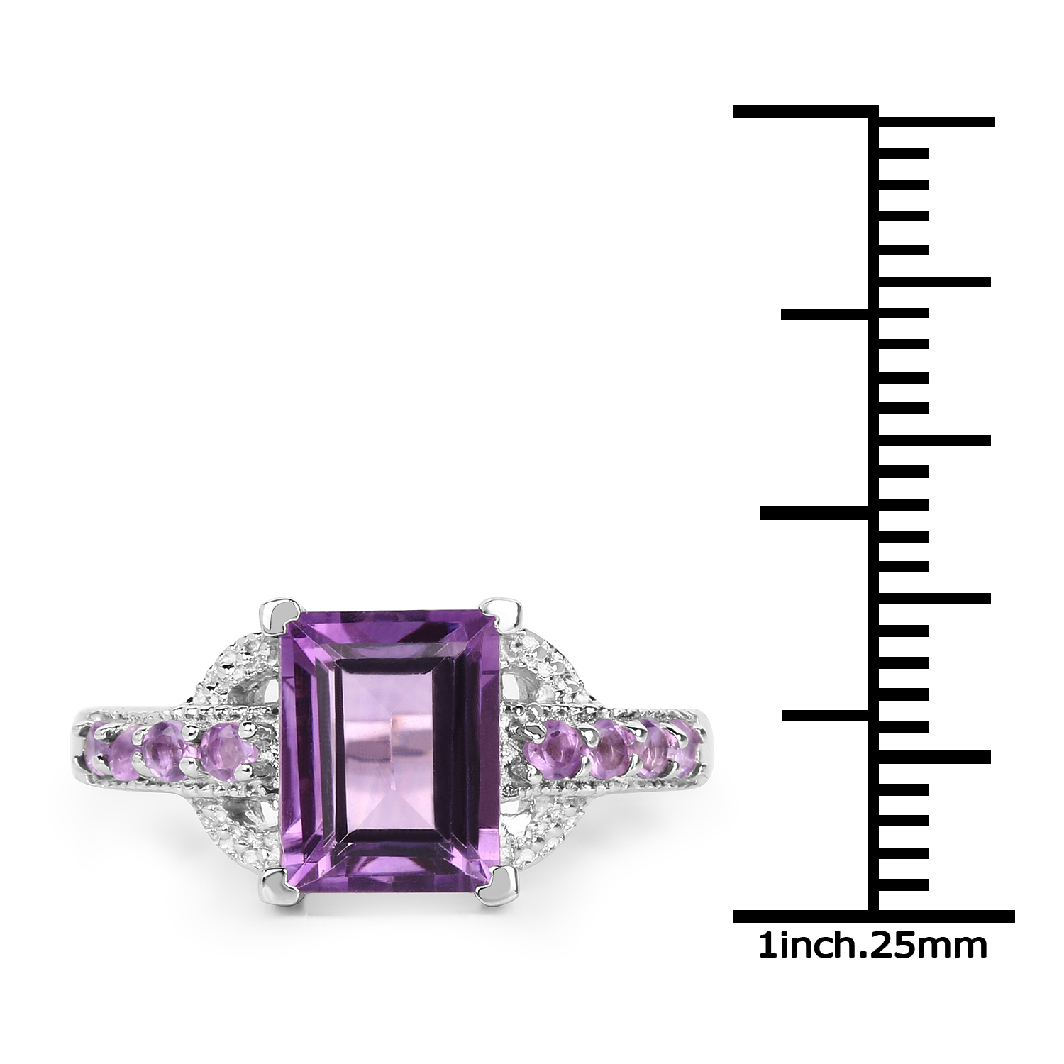 2.40 Carat Genuine Amethyst .925 Sterling Silver Ring
