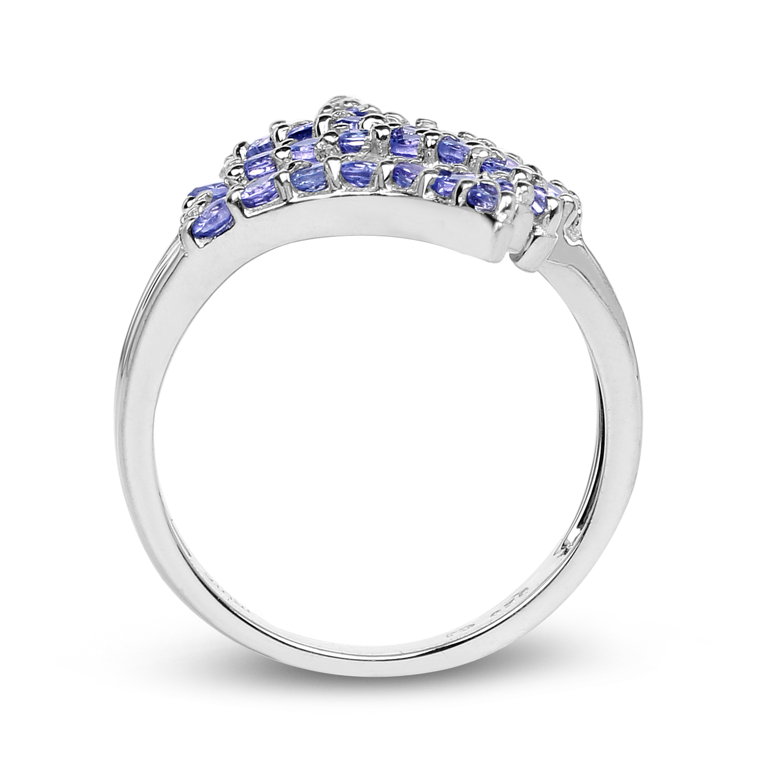 1.54 Carat Genuine Tanzanite .925 Sterling Silver Ring