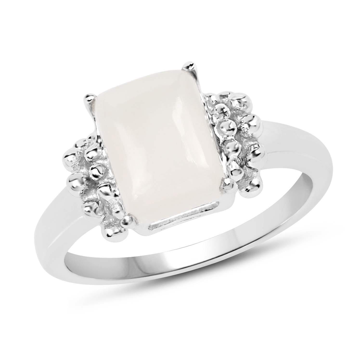 1.25 Carat Genuine Opal .925 Sterling Silver Ring