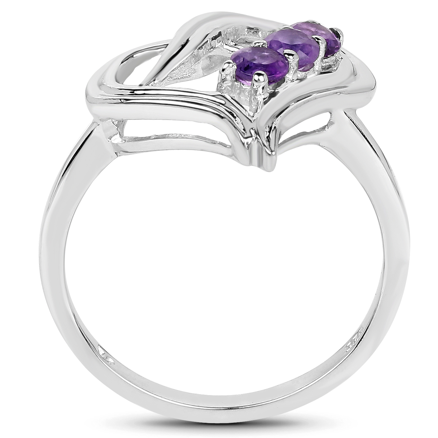 0.30 Carat Genuine Amethyst .925 Sterling Silver Ring