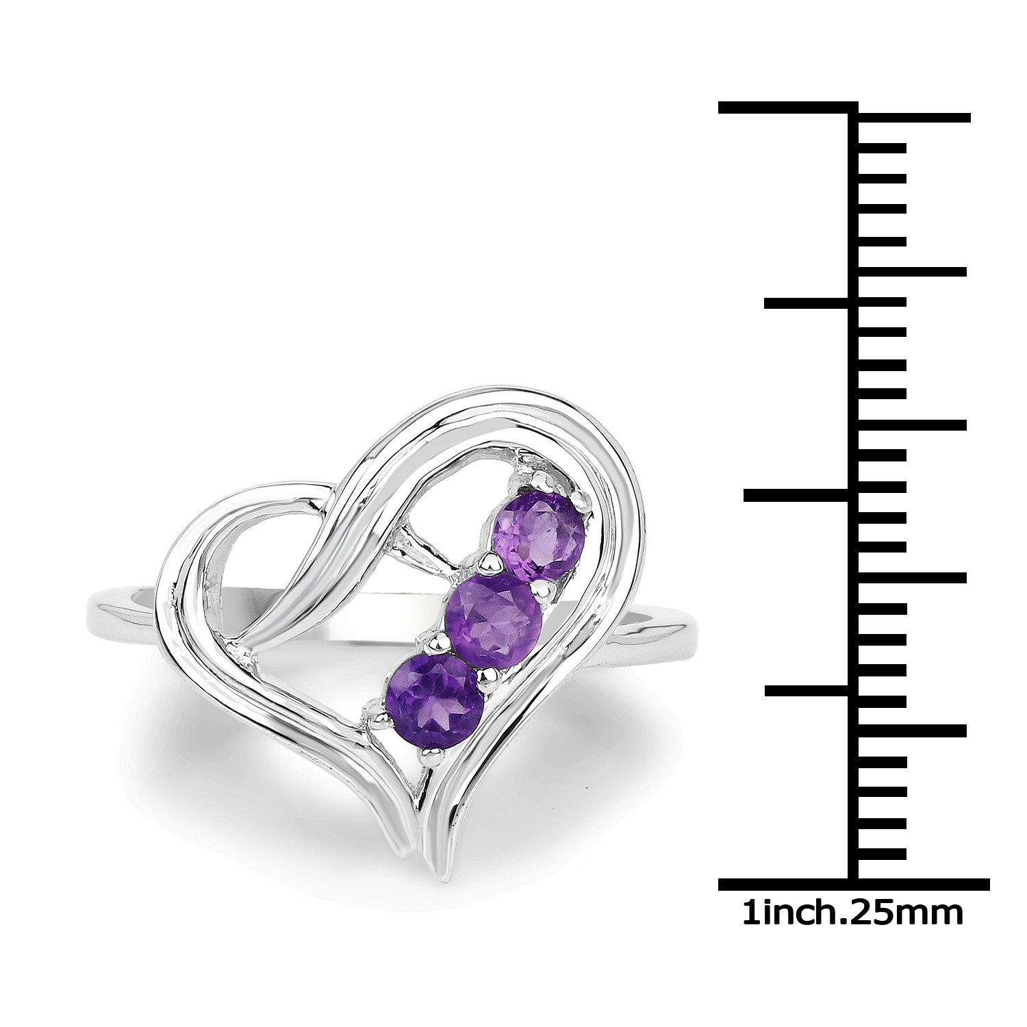 0.30 Carat Genuine Amethyst .925 Sterling Silver Ring