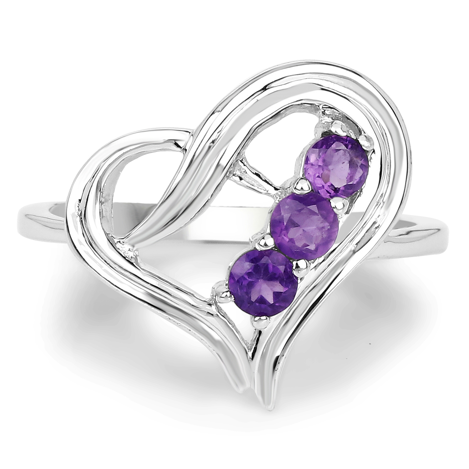 0.30 Carat Genuine Amethyst .925 Sterling Silver Ring