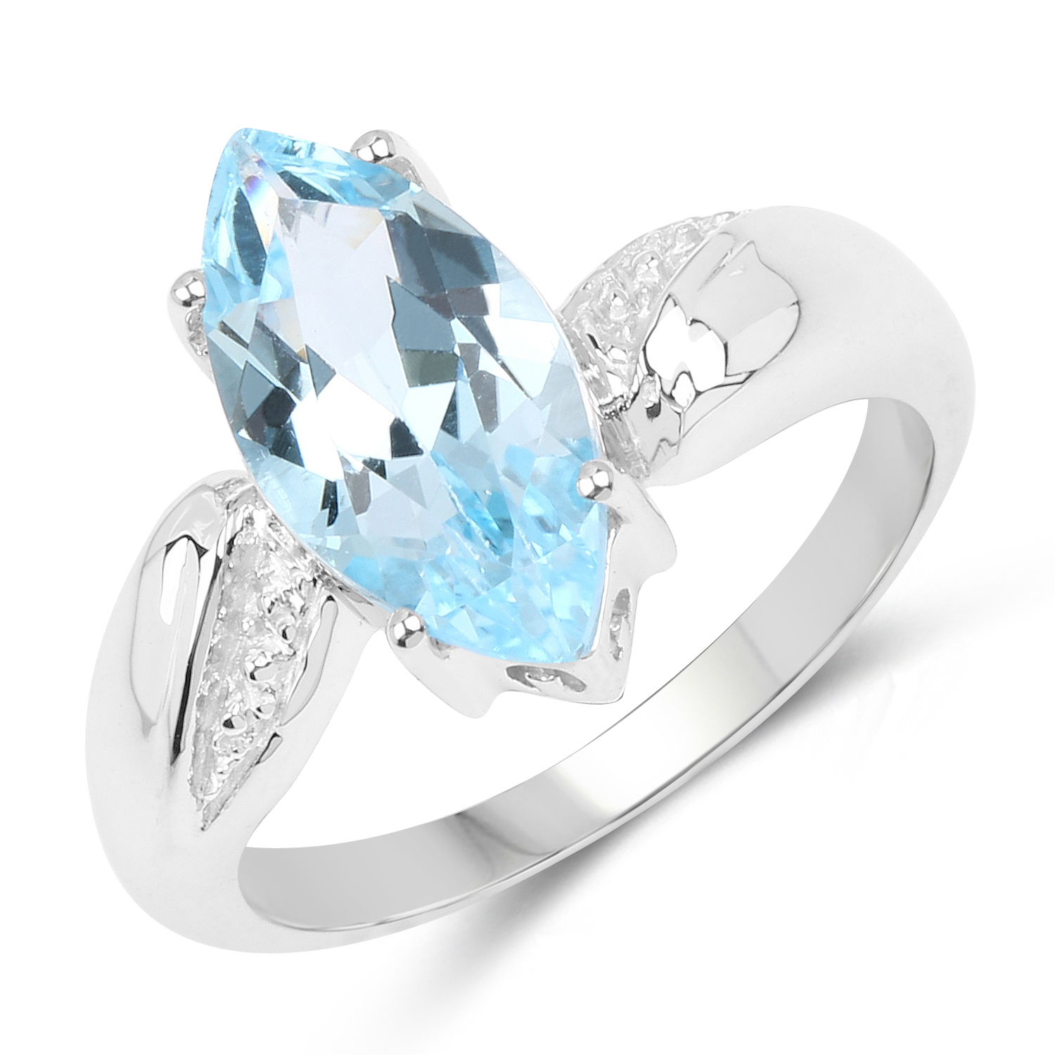2.50 Carat Genuine Blue Topaz .925 Sterling Silver Ring