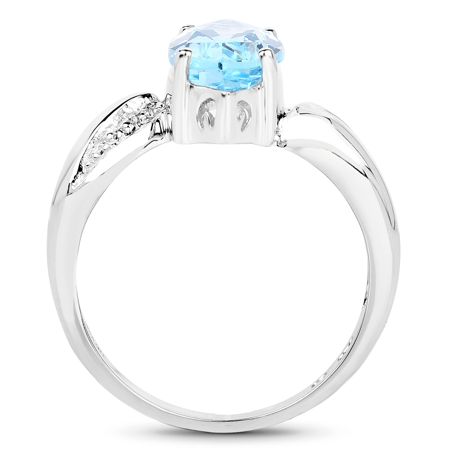 2.50 Carat Genuine Blue Topaz .925 Sterling Silver Ring