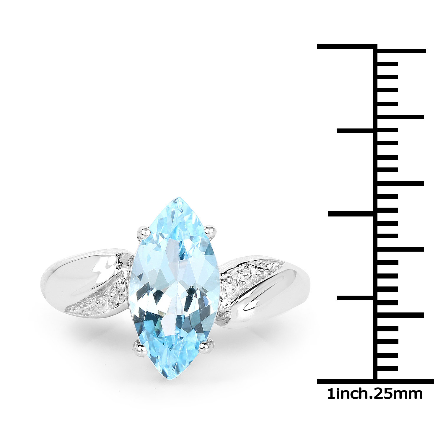 2.50 Carat Genuine Blue Topaz .925 Sterling Silver Ring