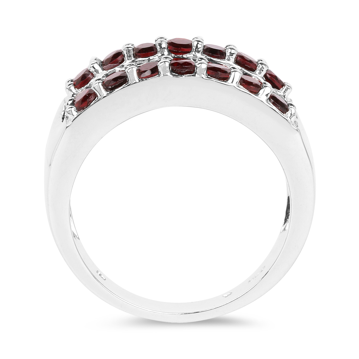 3.22 Carat Genuine Garnet .925 Sterling Silver Ring