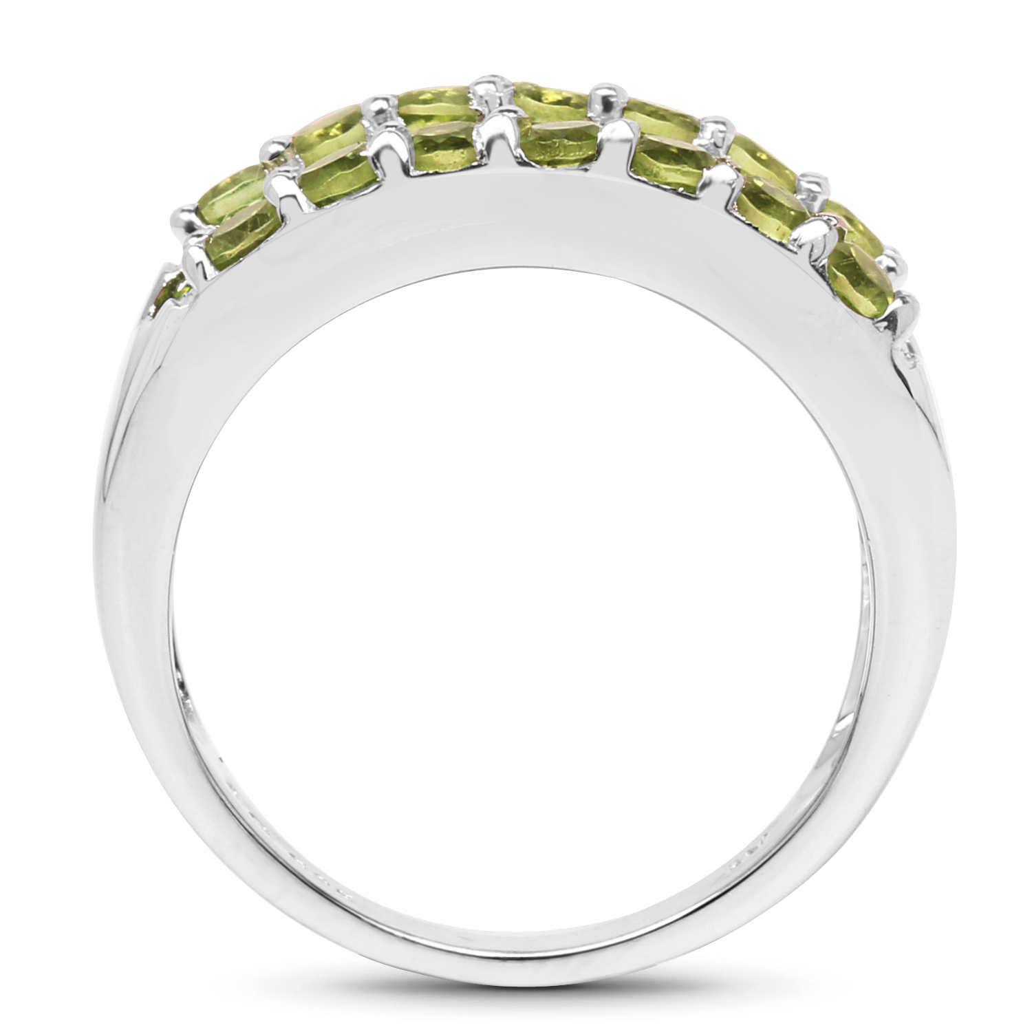 2.73 Carat Genuine Peridot .925 Sterling Silver Ring