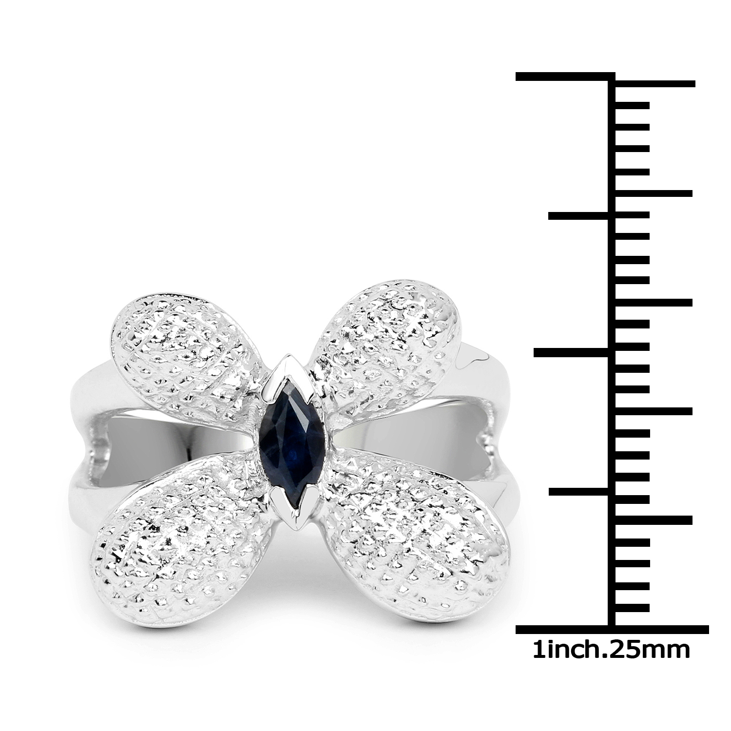 0.25 Carat Genuine Blue Sapphire .925 Sterling Silver Ring