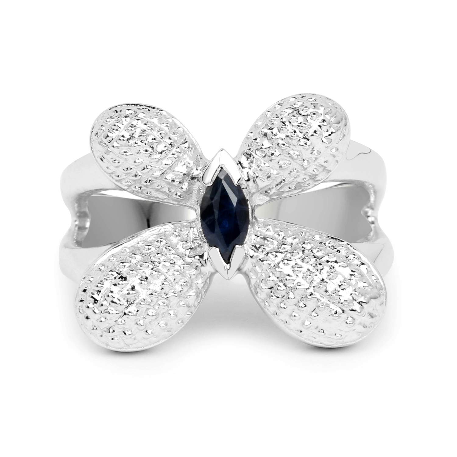 0.25 Carat Genuine Blue Sapphire .925 Sterling Silver Ring