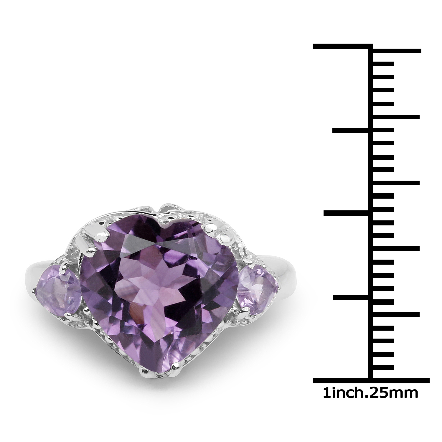 5.75 Carat Genuine Amethyst .925 Sterling Silver Ring