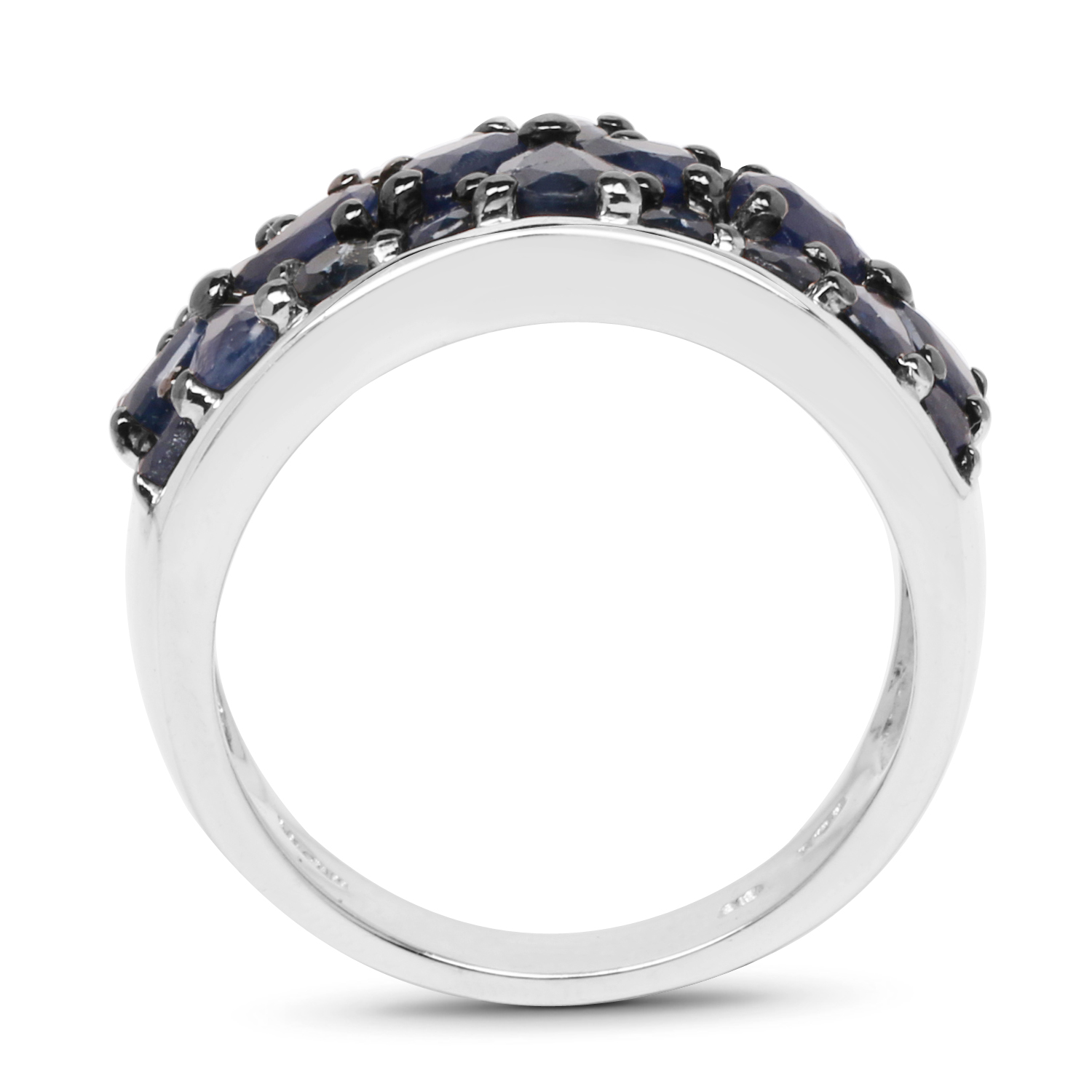 3.36 Carat Genuine Blue Sapphire .925 Sterling Silver Ring