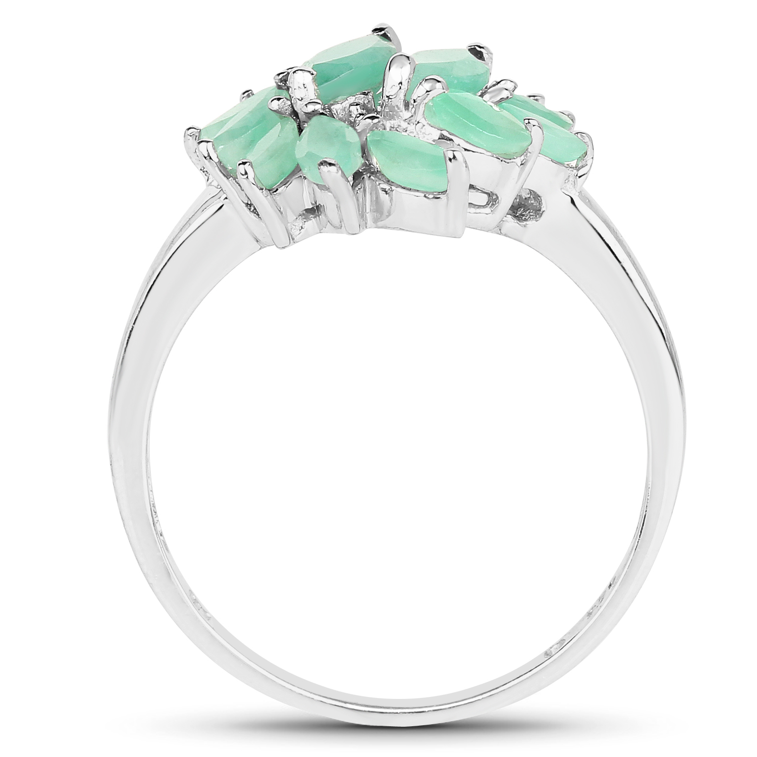 1.26 Carat Genuine Emerald .925 Sterling Silver Ring