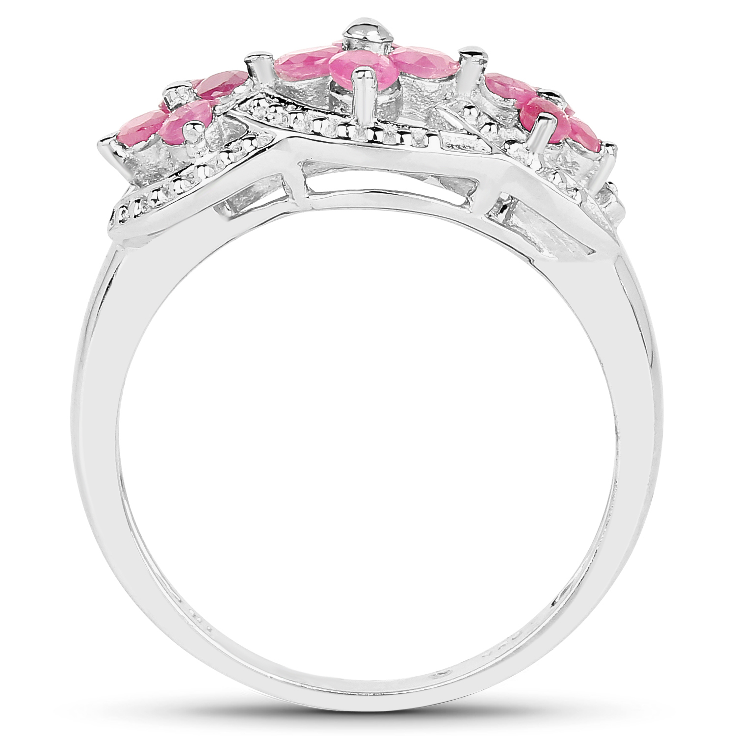 0.68 Carat Genuine Ruby .925 Sterling Silver Ring