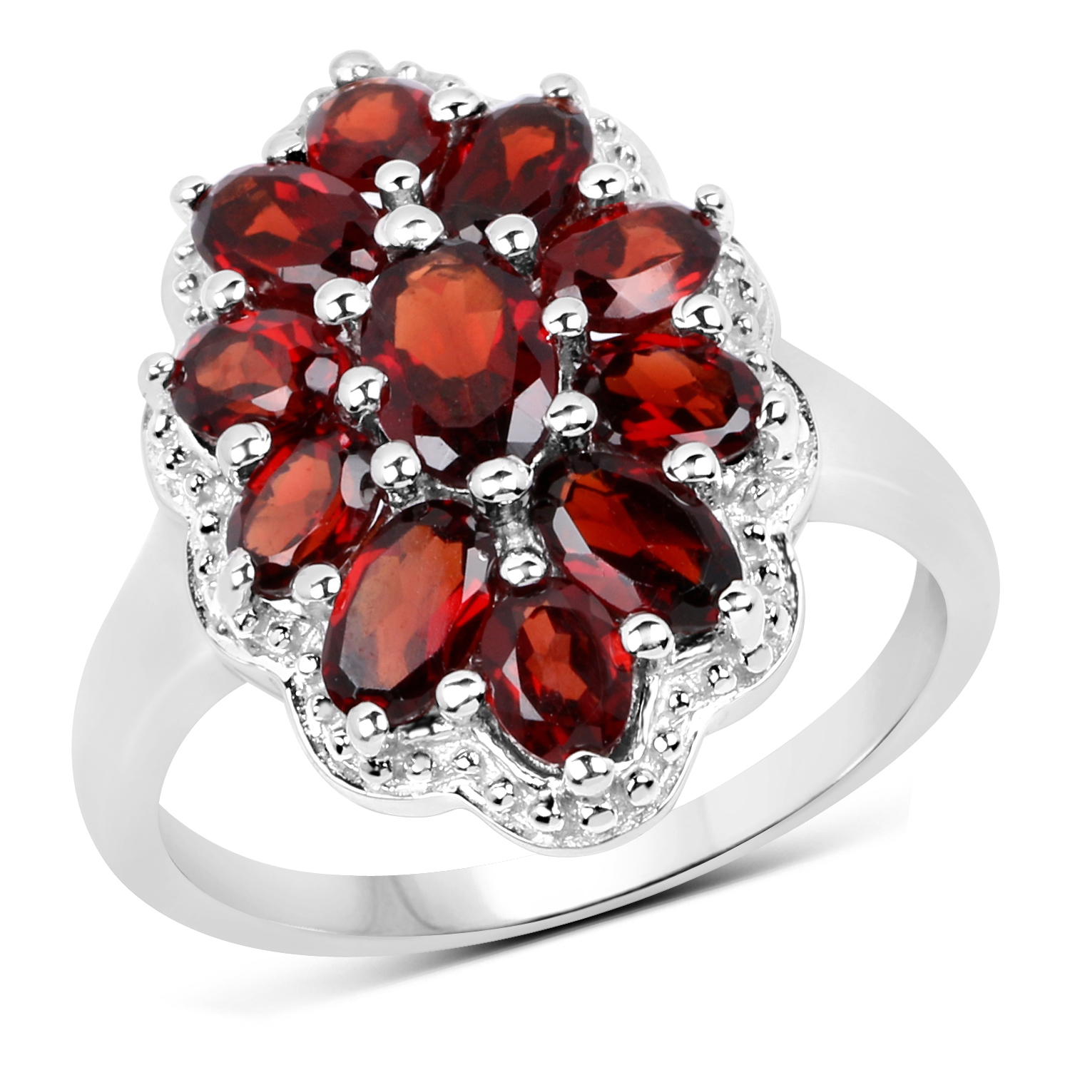 2.99 Carat Genuine Garnet .925 Sterling Silver Ring