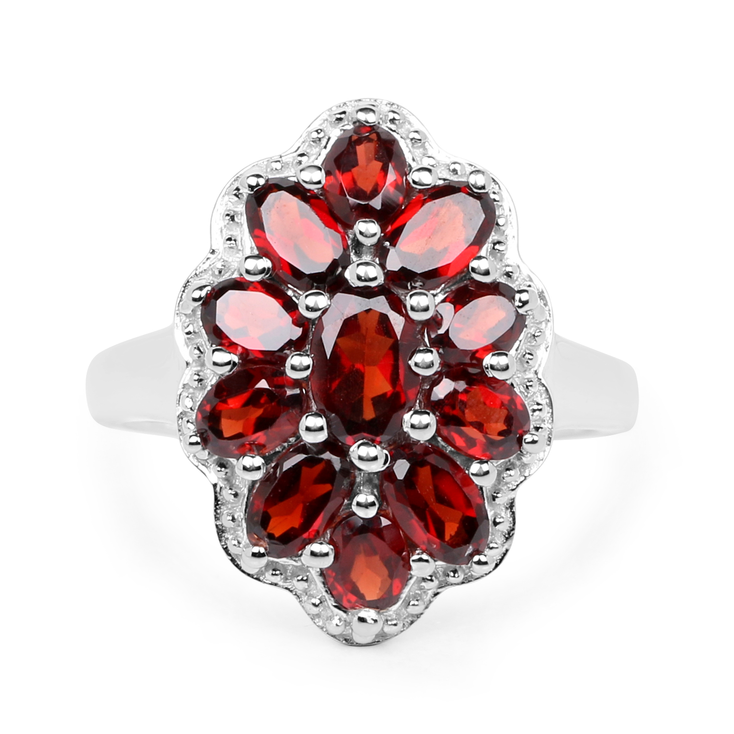 2.99 Carat Genuine Garnet .925 Sterling Silver Ring