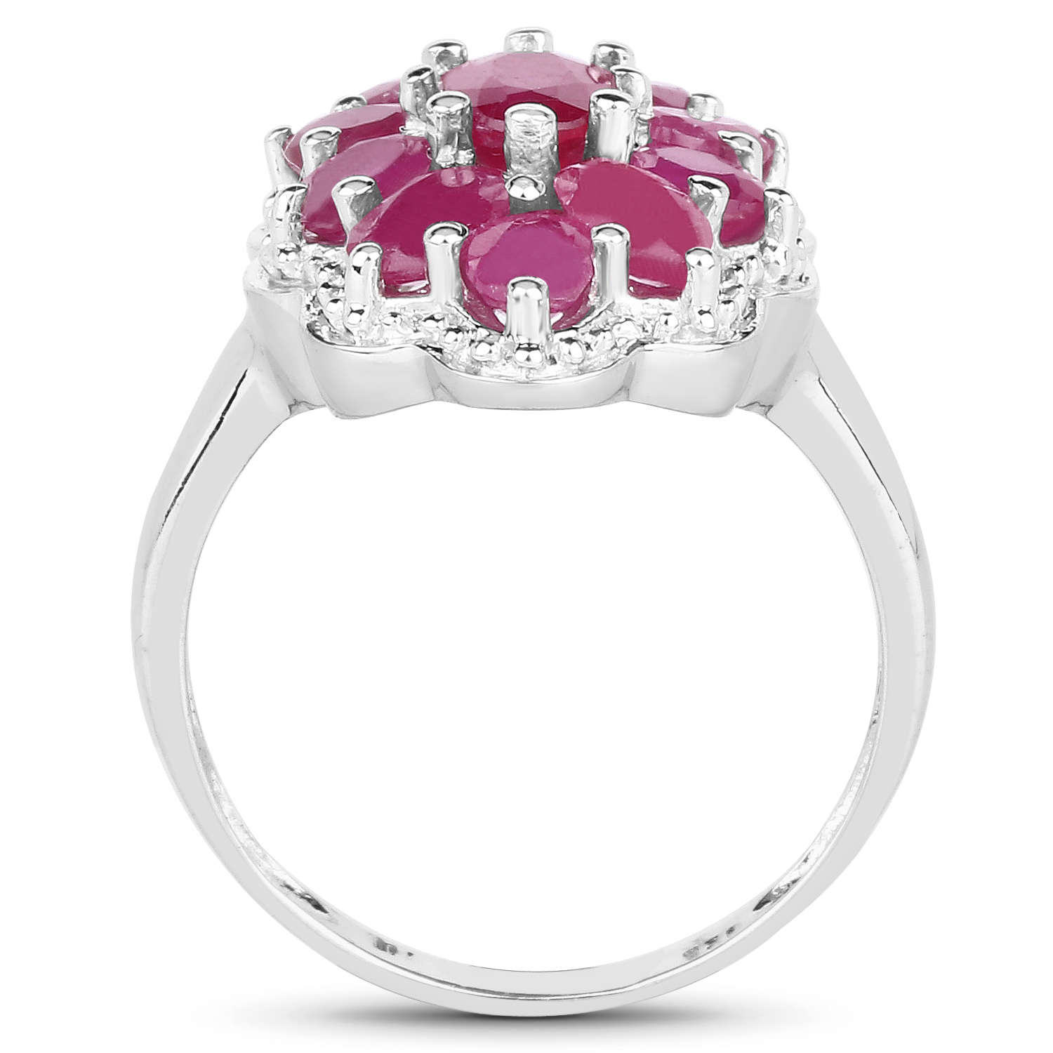 3.05 Carat Glass Filled Ruby .925 Sterling Silver Ring