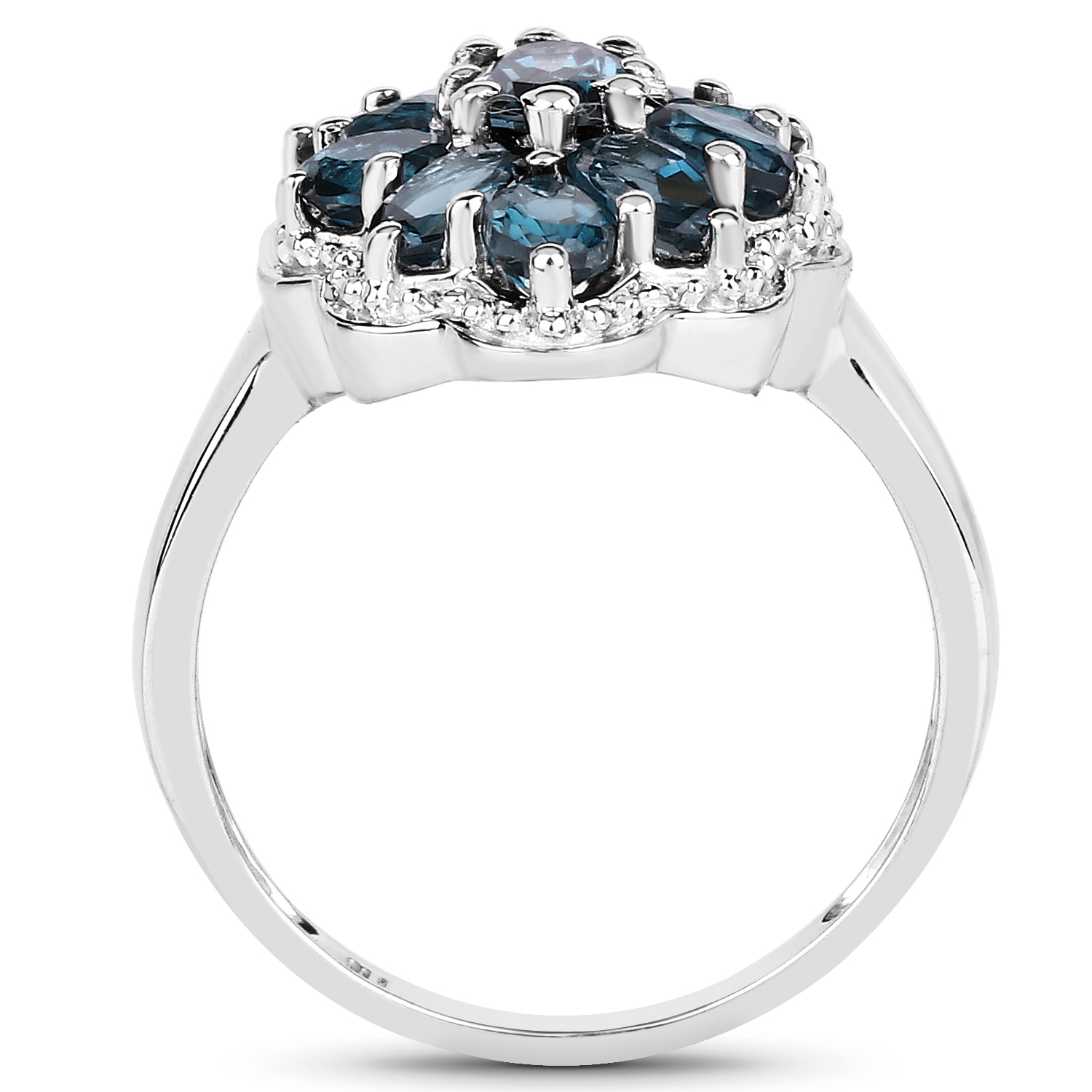 2.82 Carat Genuine London Blue Topaz .925 Sterling Silver Ring ...