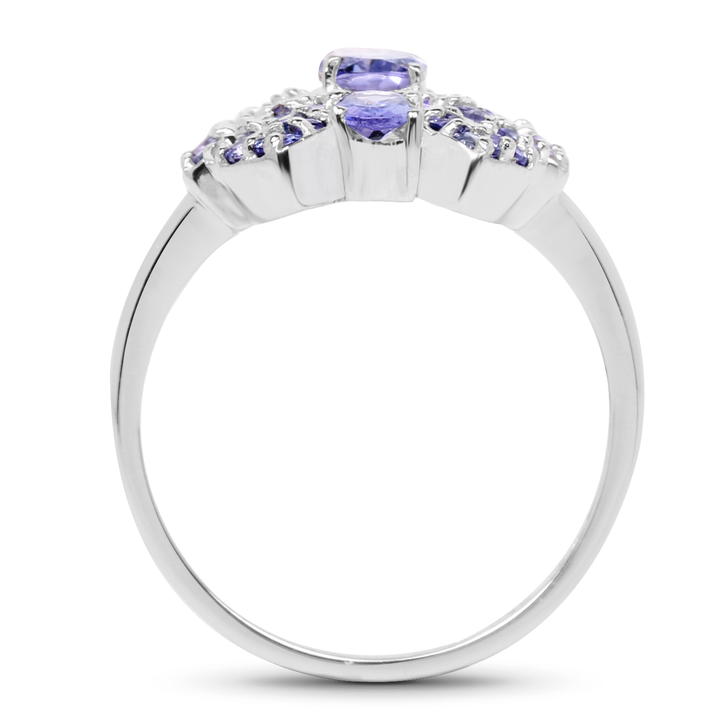1.78 Carat Genuine Tanzanite .925 Sterling Silver Ring