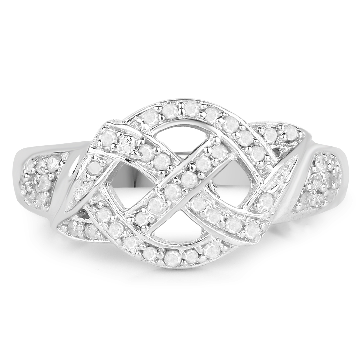 14K Yellow Gold Plated 0.21 Carat Genuine White Diamond .925 Sterling Silver Ring