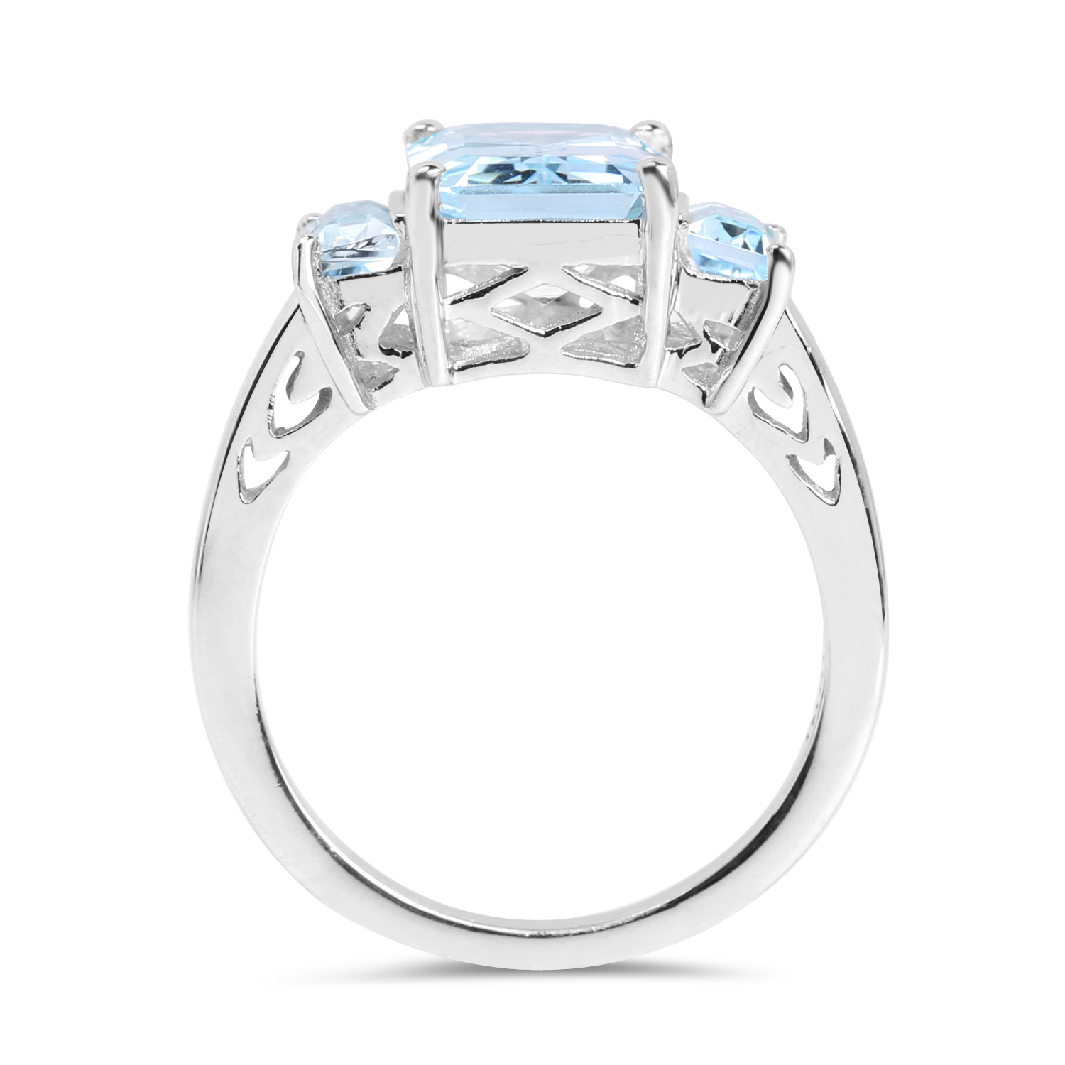 4.84 Carat Genuine Blue Topaz .925 Sterling Silver Ring