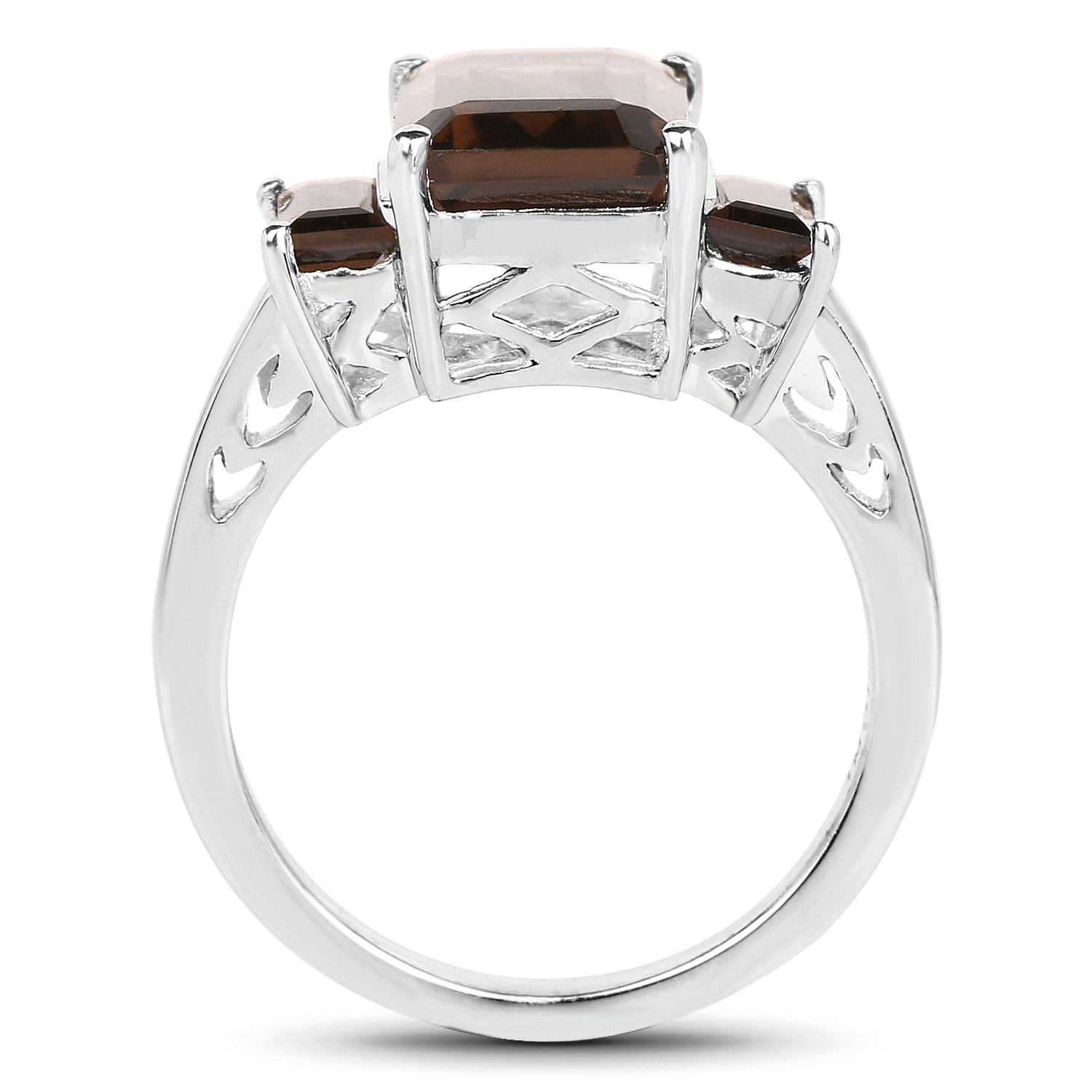 4.30 Carat Genuine Smoky Quartz .925 Sterling Silver Ring