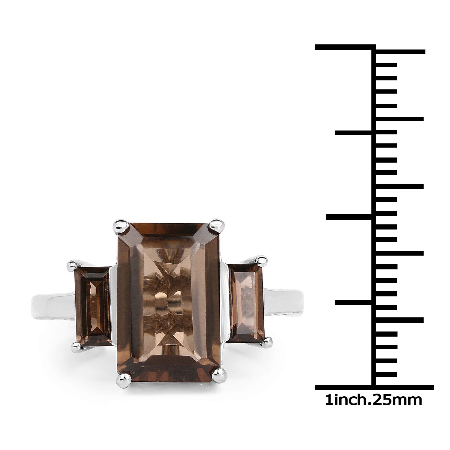 4.30 Carat Genuine Smoky Quartz .925 Sterling Silver Ring