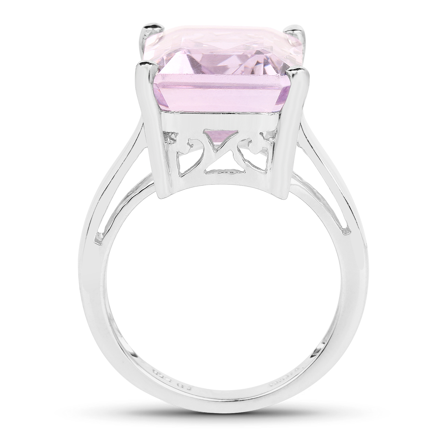 11.60 Carat Genuine Pink Amethyst .925 Sterling Silver Ring