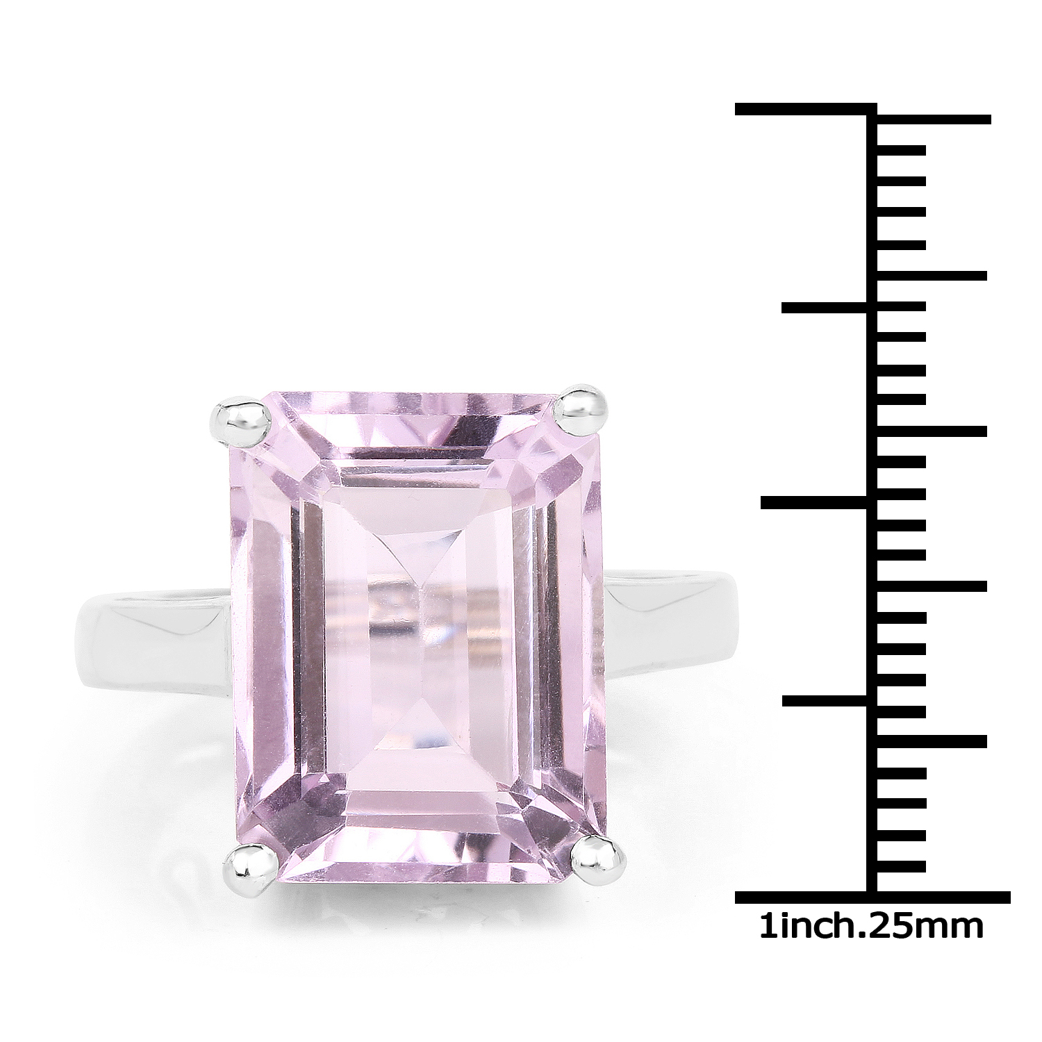 11.60 Carat Genuine Pink Amethyst .925 Sterling Silver Ring
