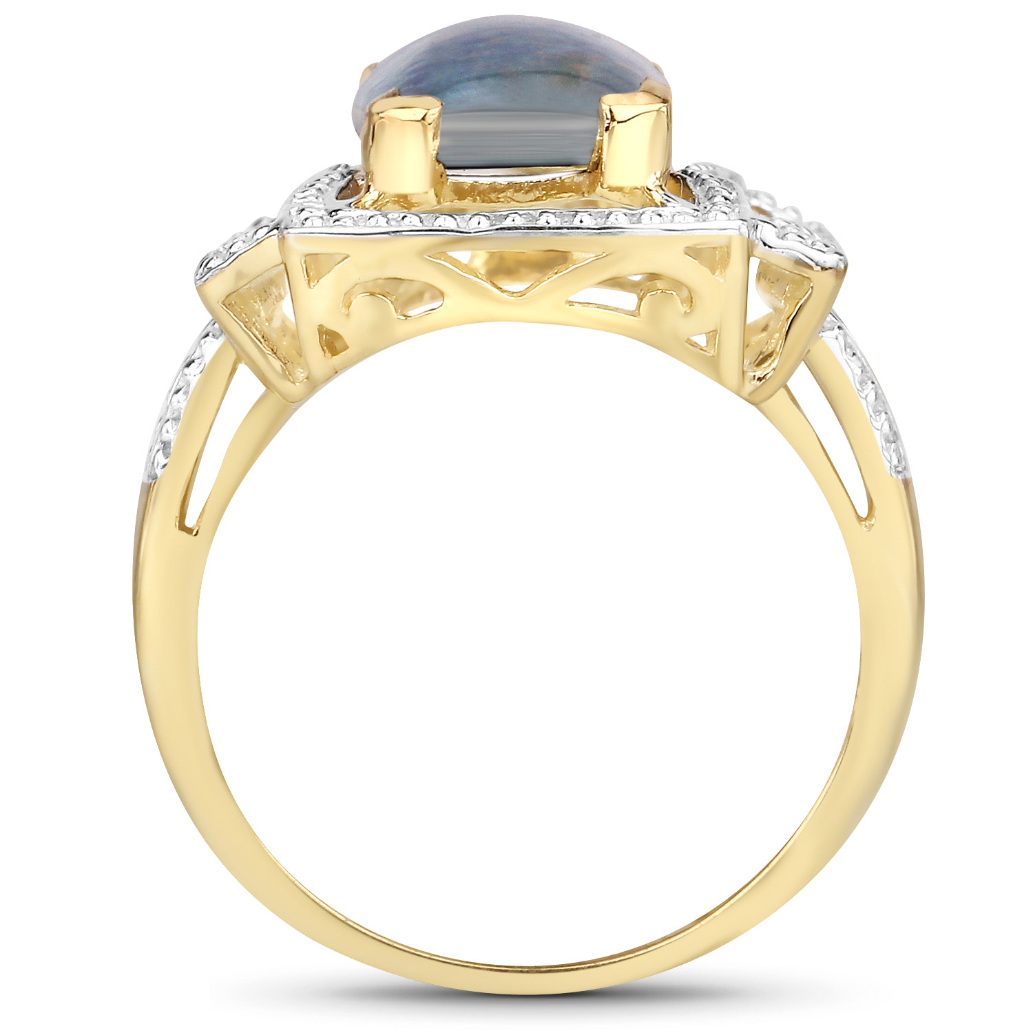 4.10 Carat Genuine Opal .925 Sterling Silver Ring