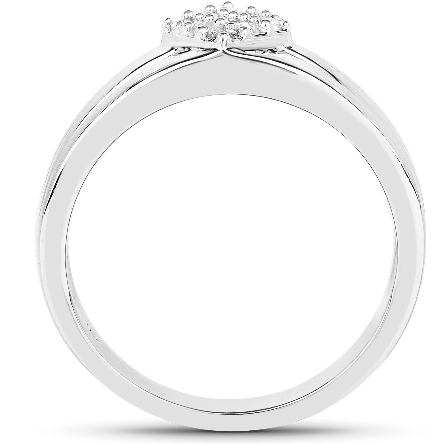 0.14 Carat Genuine White Diamond .925 Sterling Silver Ring